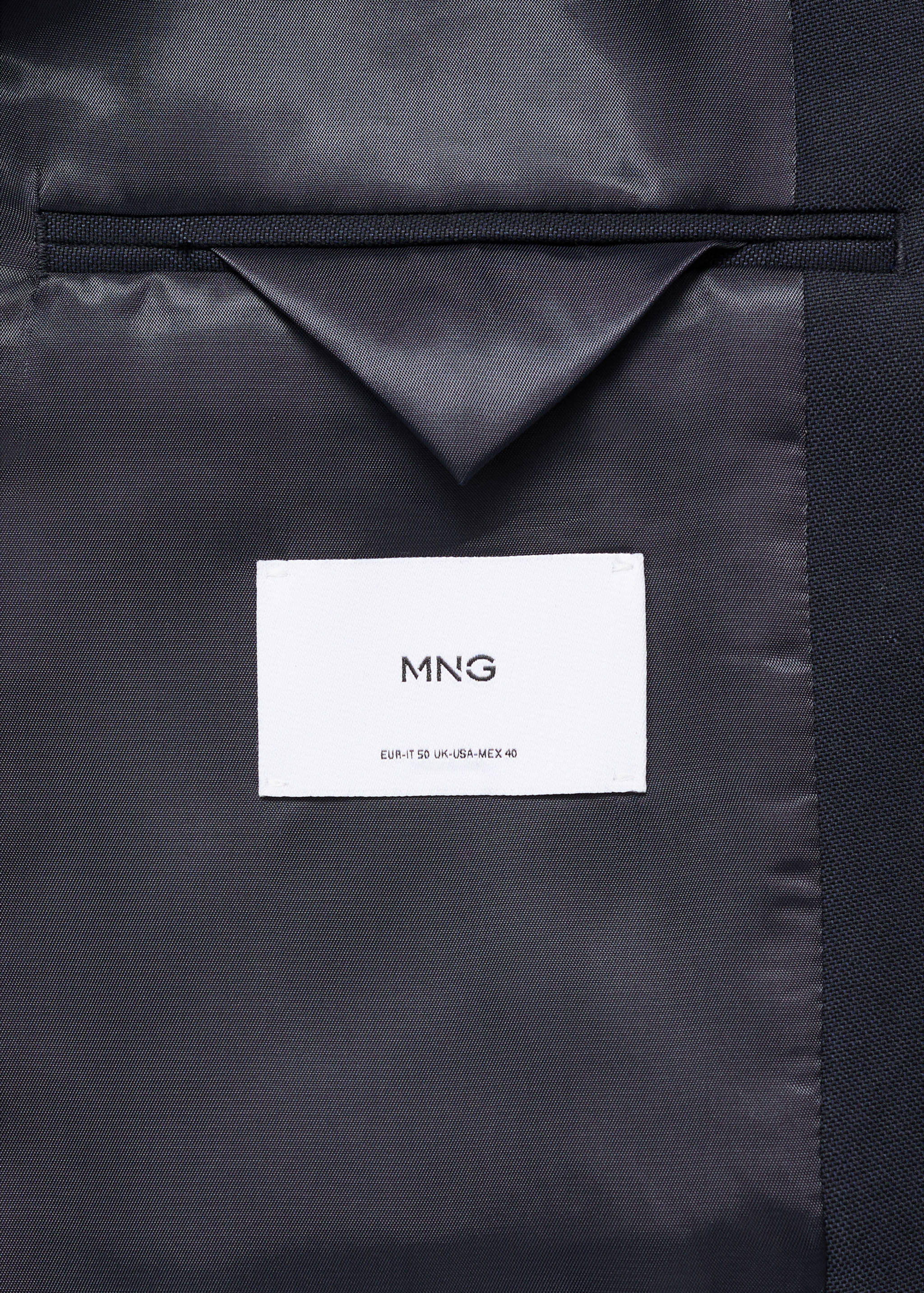 Σακάκι κοστουμιού slim fit κρουαζέ - Λεπτομέρεια του προϊόντος 0