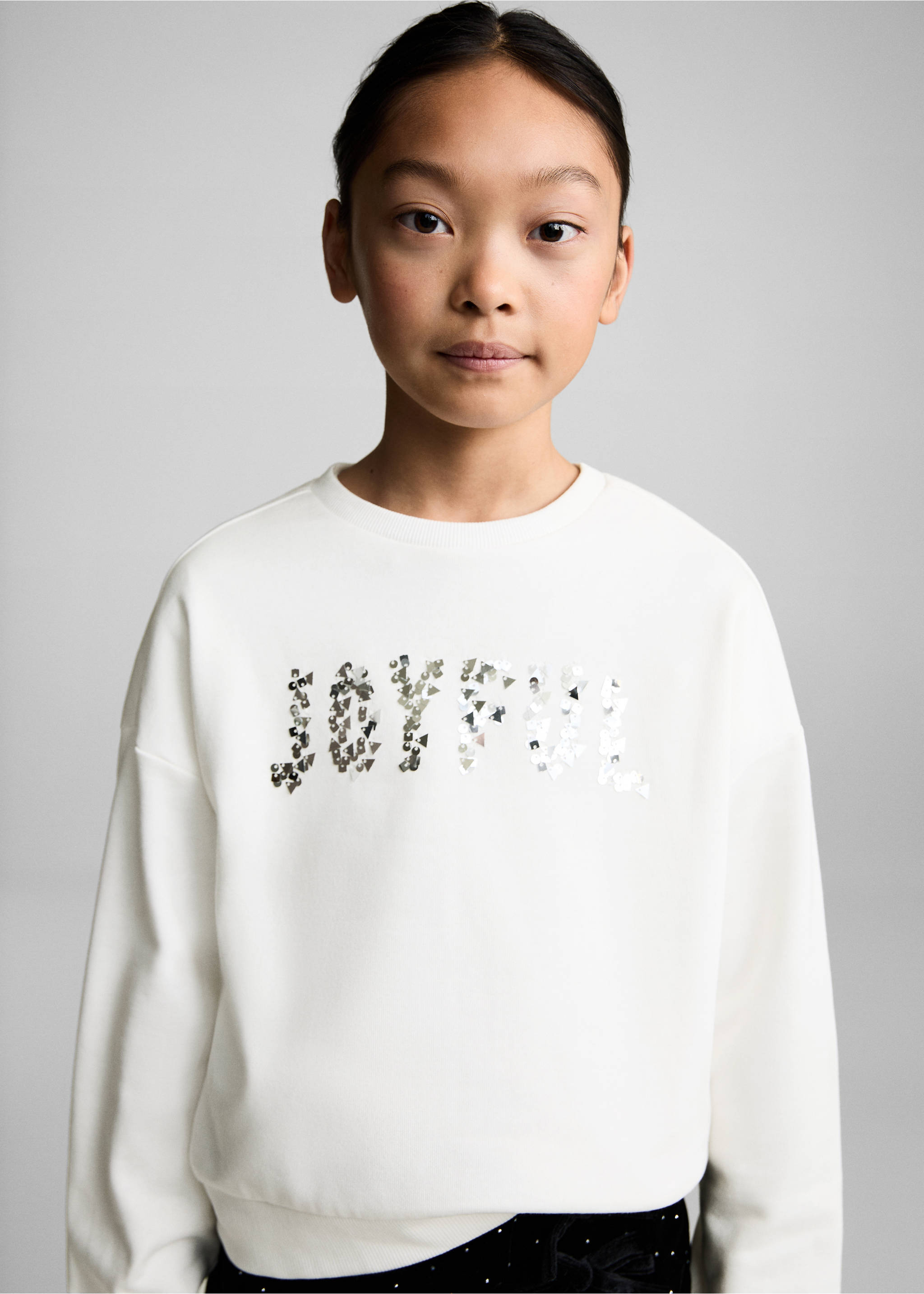 Sequin sweatshirt - Medium plane, Off White. Ref: 77029234-00.