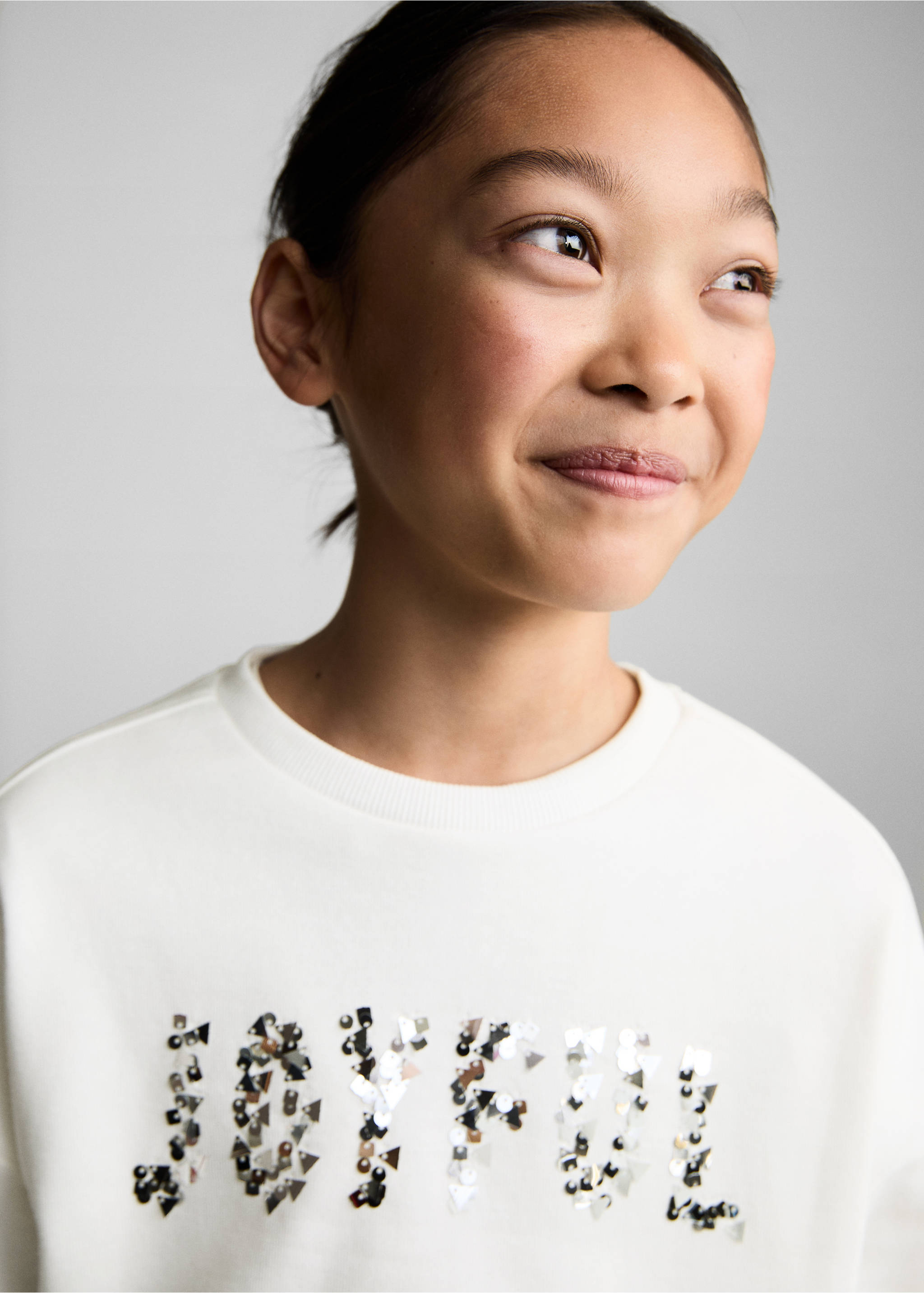 Sequin sweatshirt - Details of the article 1, Off White. Ref: 77029234-00.