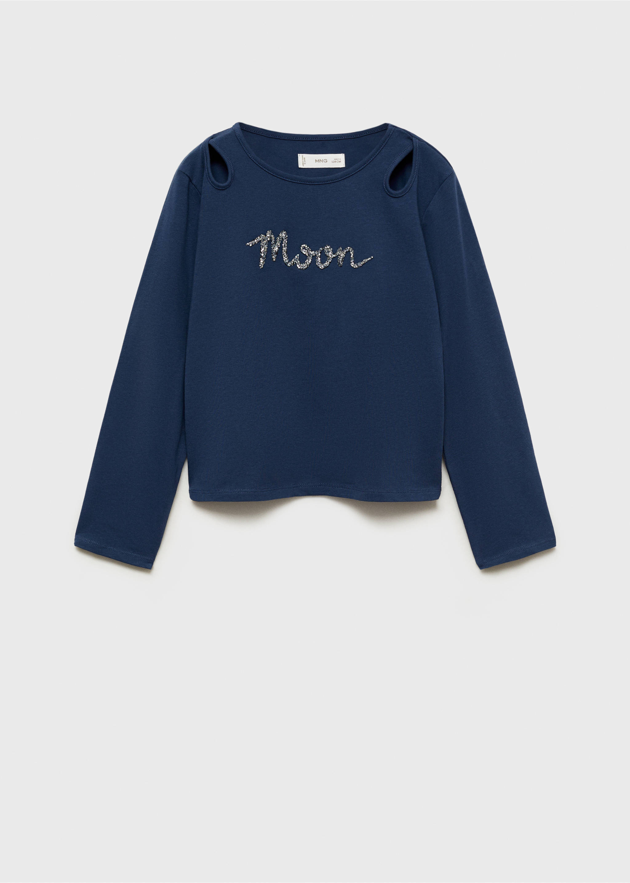 Sequin T-shirt - Article without model, Blue. Ref: 77029236-00.