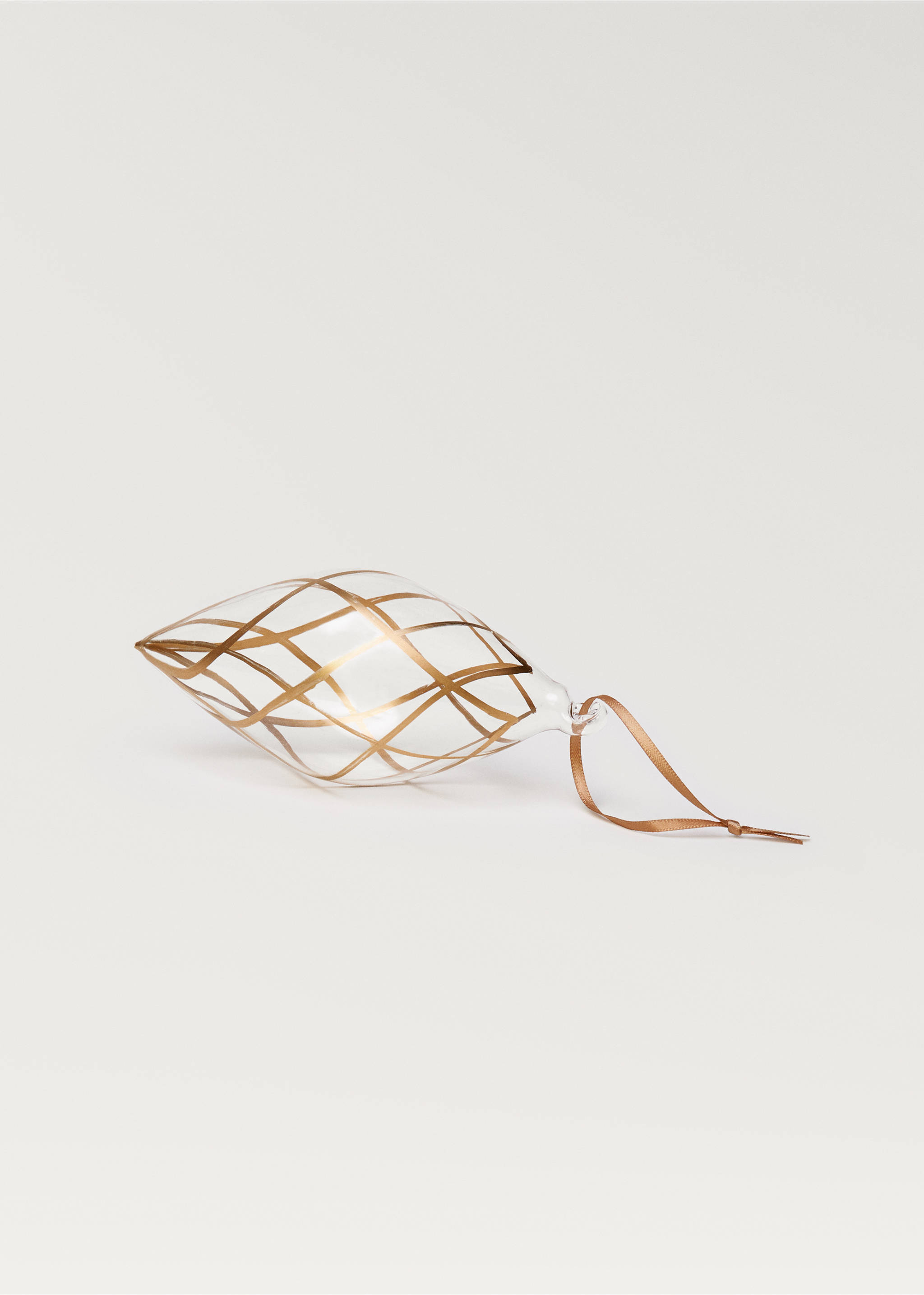 Oval glass tree ornament - Details of the article 1, Ice Grey. Ref: 77029237-00.