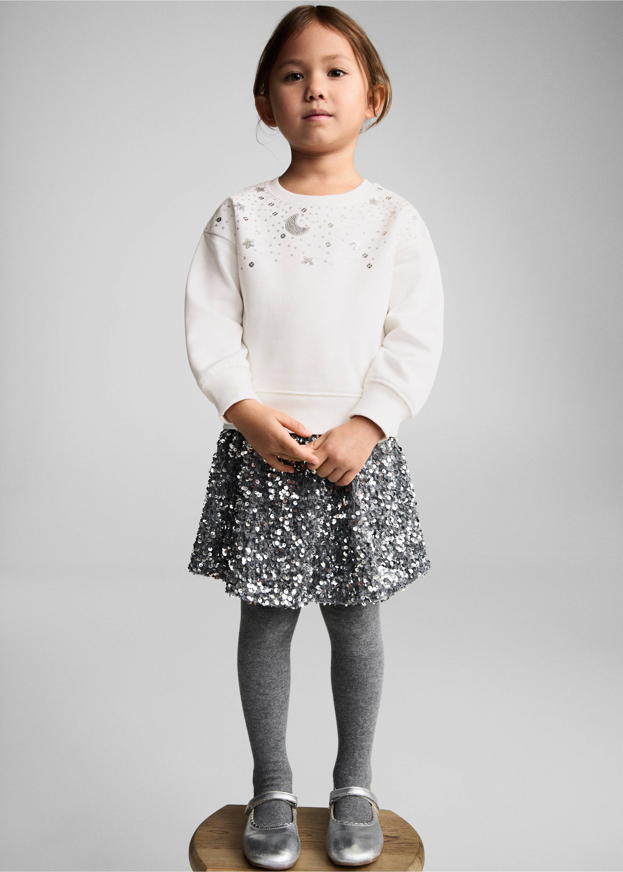 Sequin detail sweatshirt - General plane, Off White. Ref: 77029238-00.