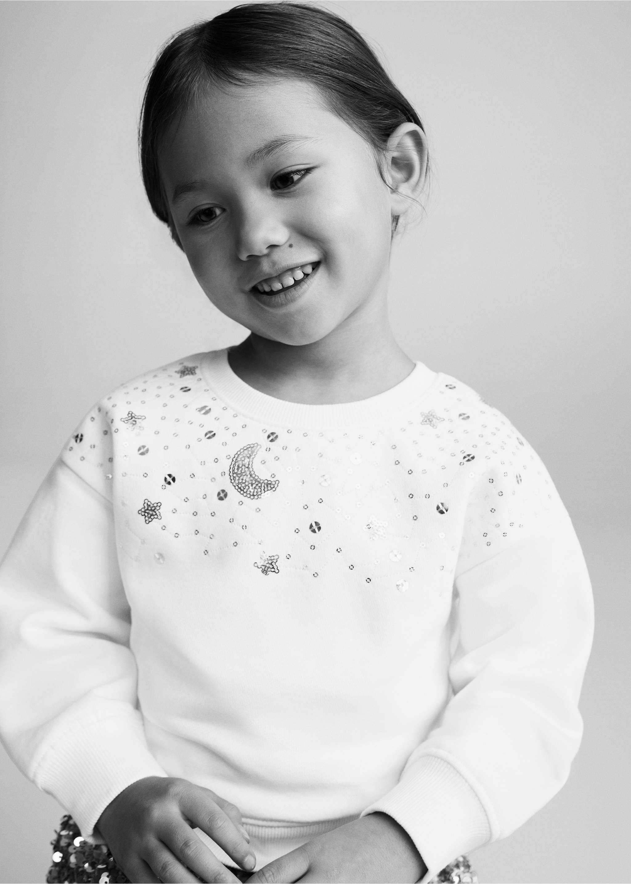 Sequin detail sweatshirt - Medium plane, Off White. Ref: 77029238-00.