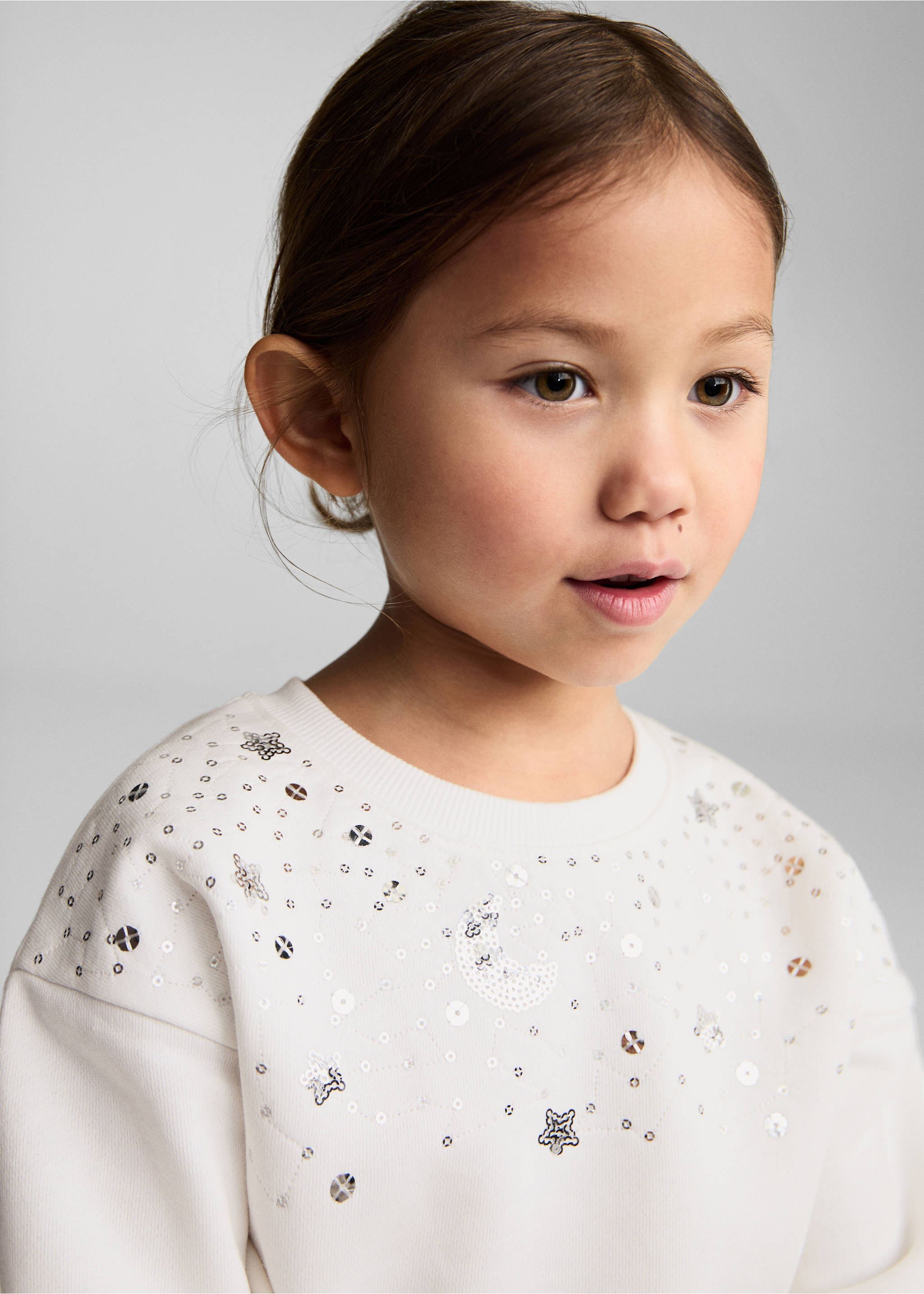 Sequin detail sweatshirt - Details of the article 1, Off White. Ref: 77029238-00.