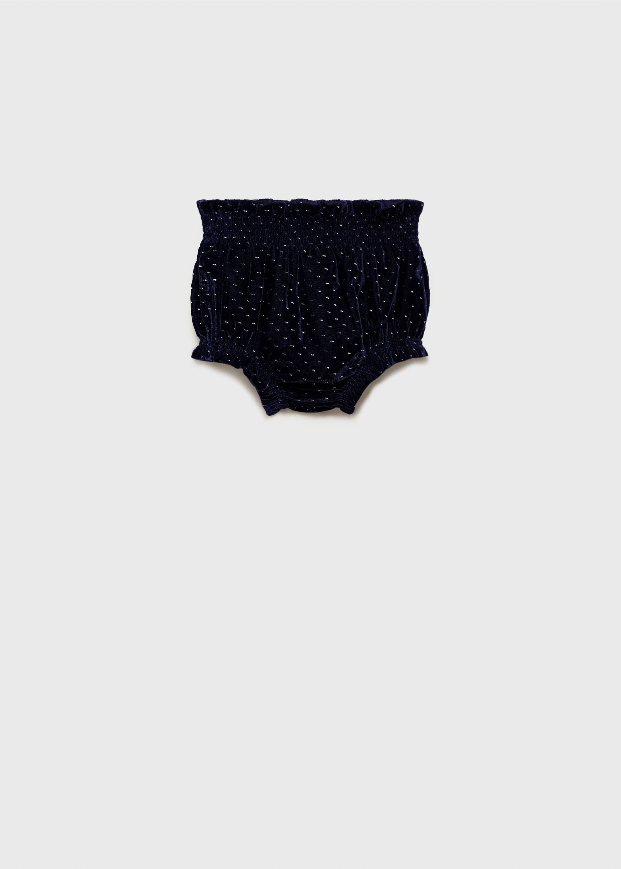 Samt-Shorts mit Tupfen - Artikel ohne Model, Dunkles Marineblau. Ref: 77029244-00.