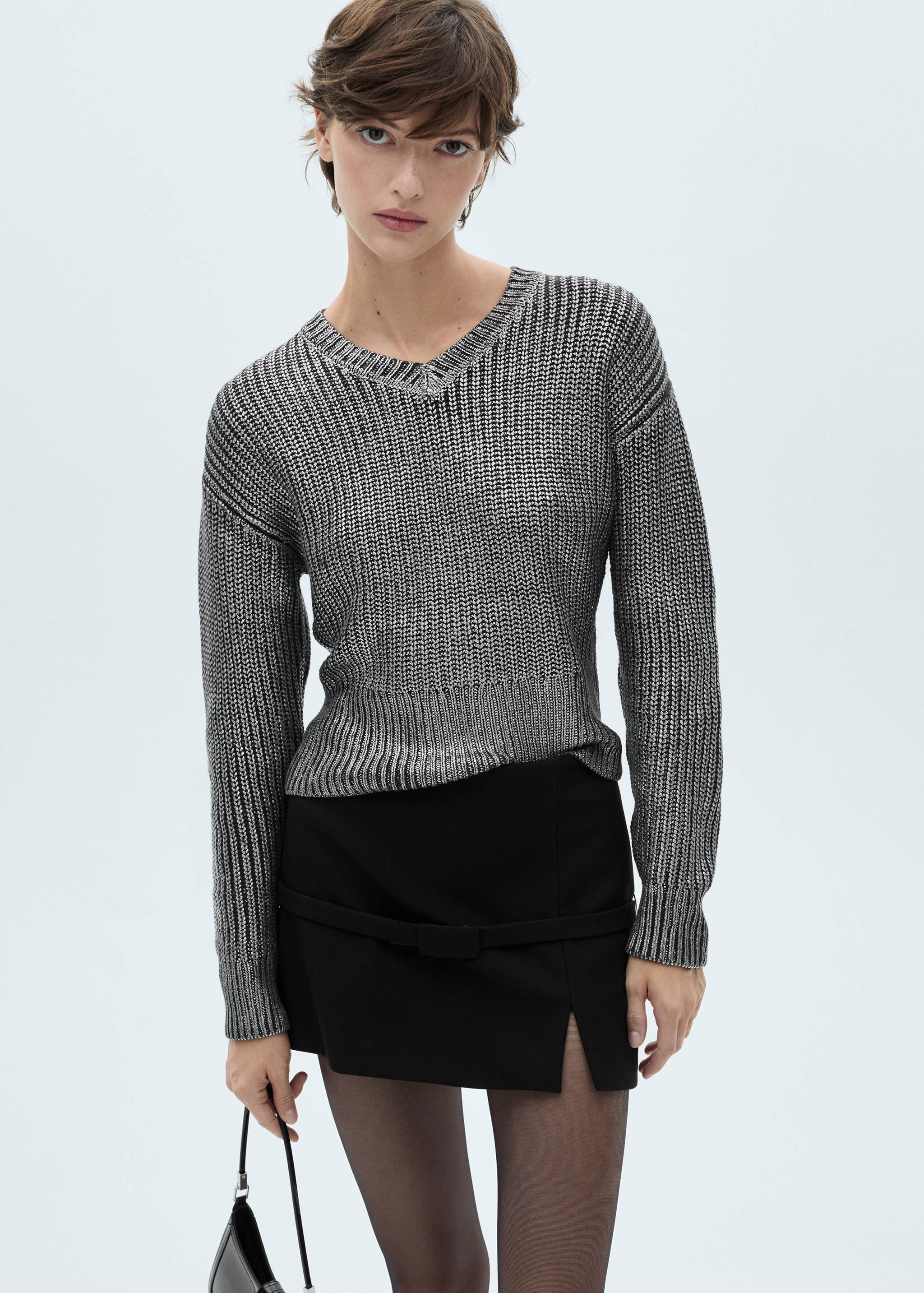V-neck foil sweater - Medium plane