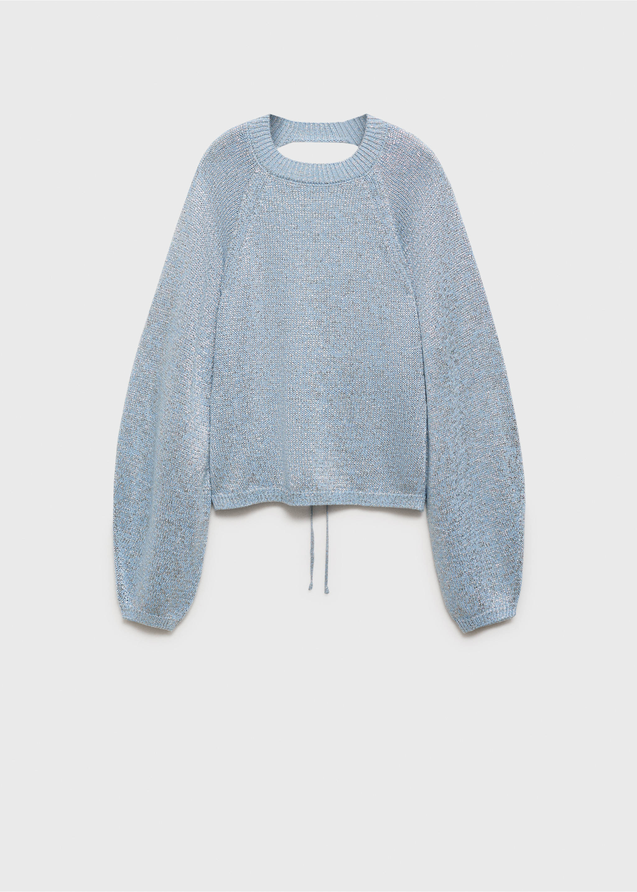 Rückenfreies Lurex-Pullover - Artikel ohne Model, Blau. Ref: 77029409-00.