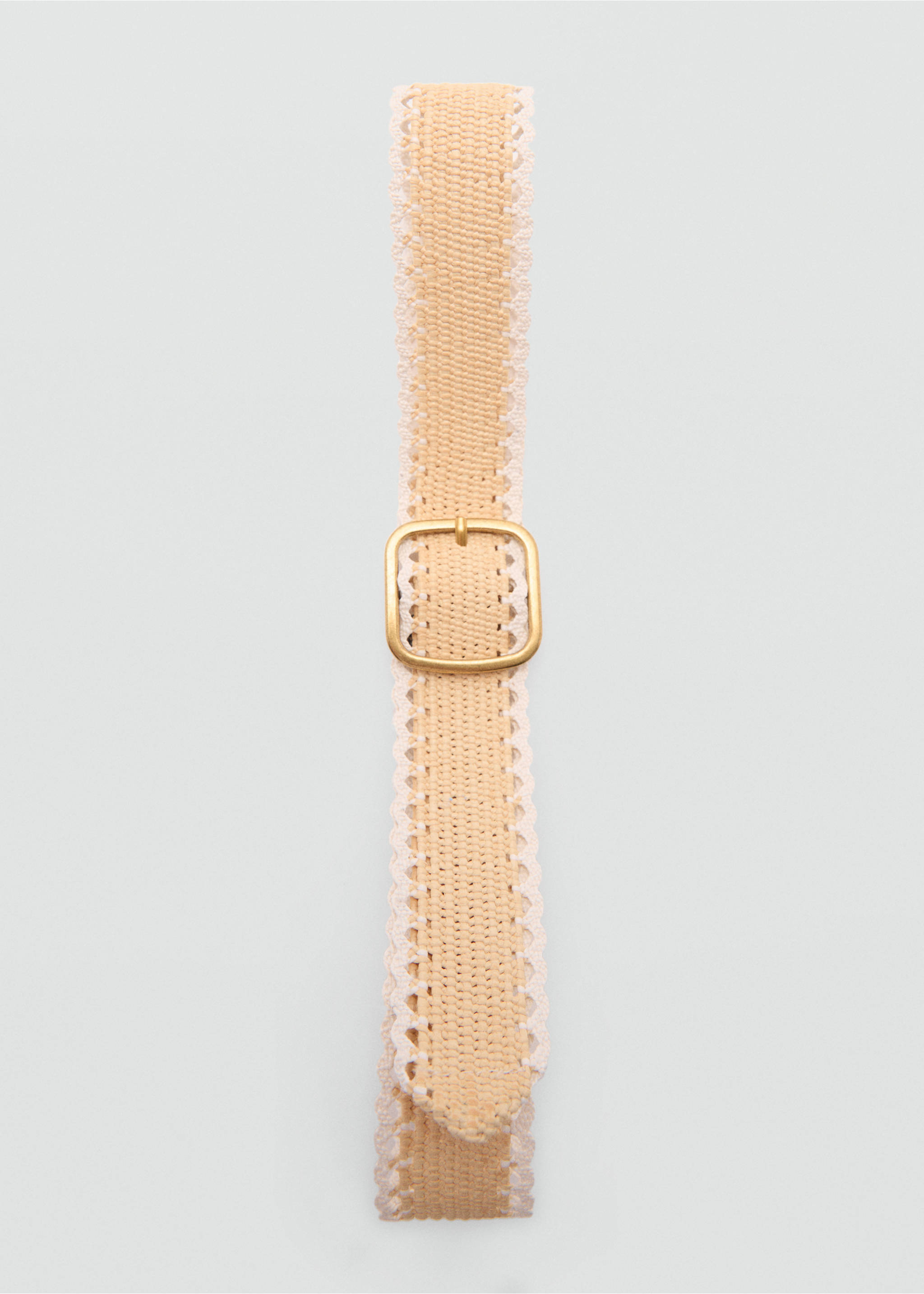 Metal buckle belt - Details of the article 2, Beige. Ref: 77030251-00.