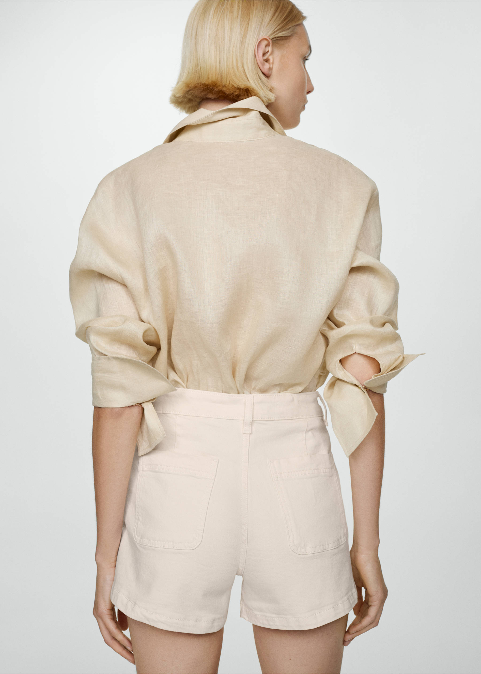 Denim shorts with pockets - Reverse of the article, Off White. Ref: 77030332-00.