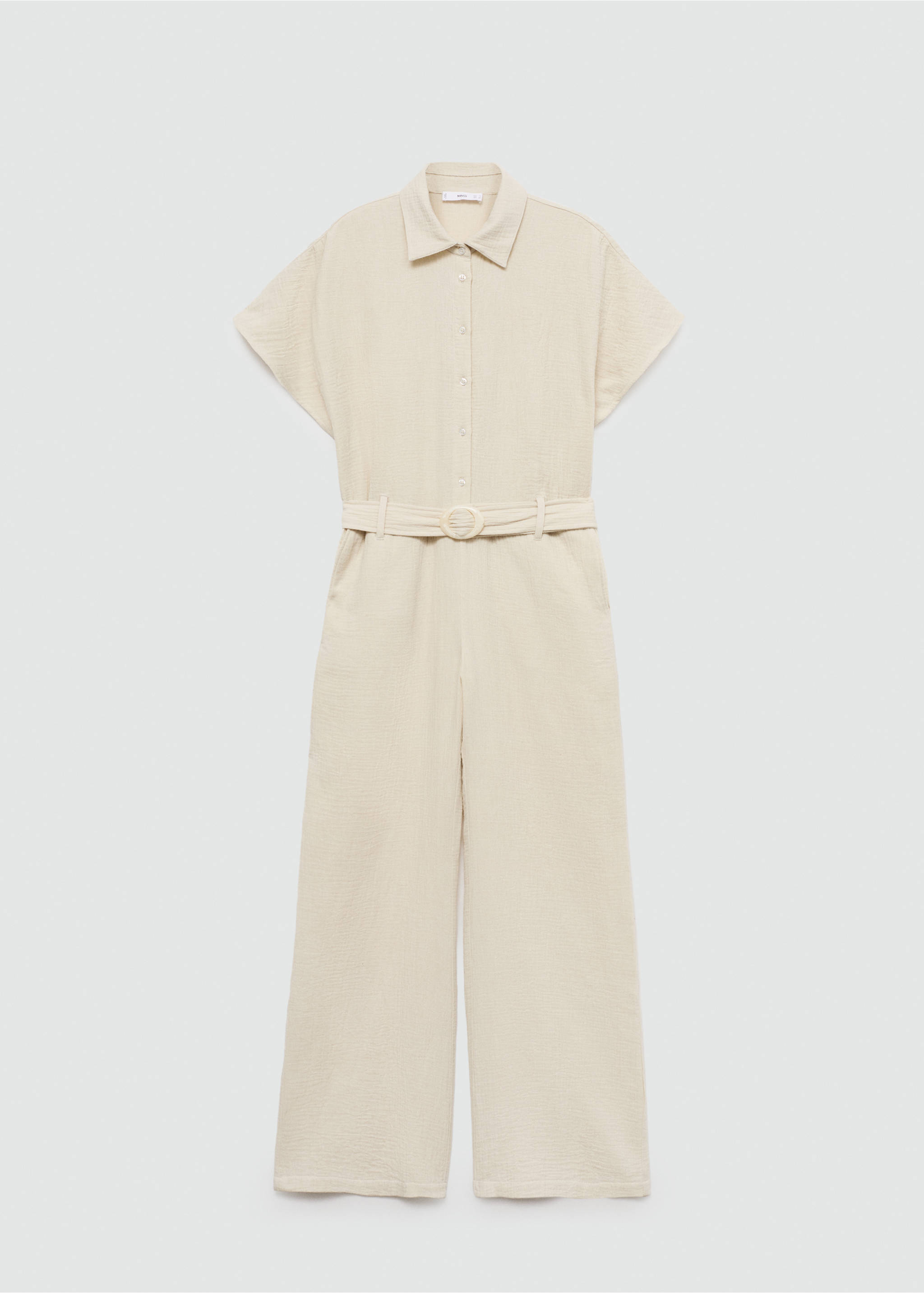 Belt long jumpsuit - Article without model, Ecru. Ref: 77030333-00.