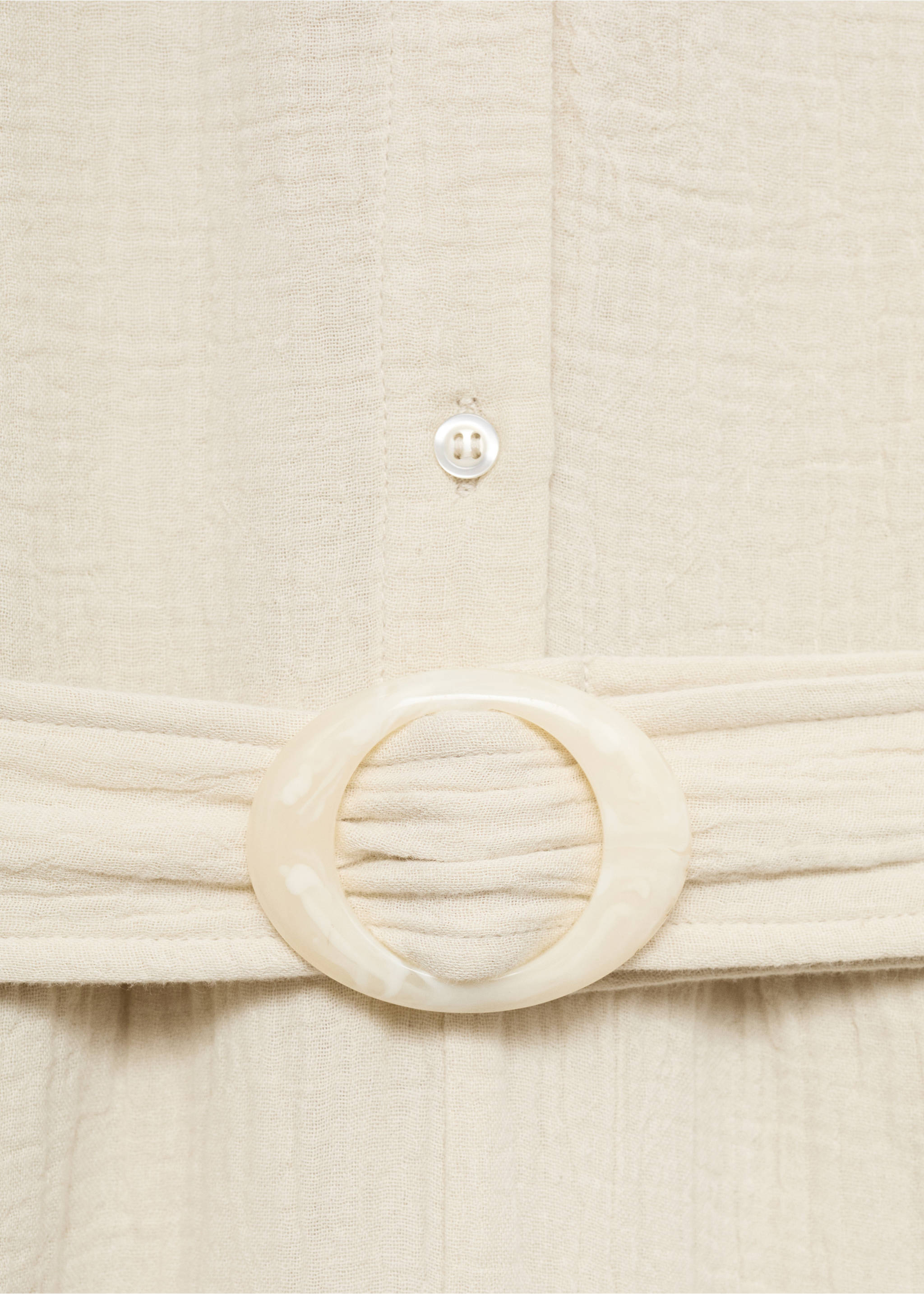 Belt long jumpsuit - Details of the article 8, Ecru. Ref: 77030333-00.