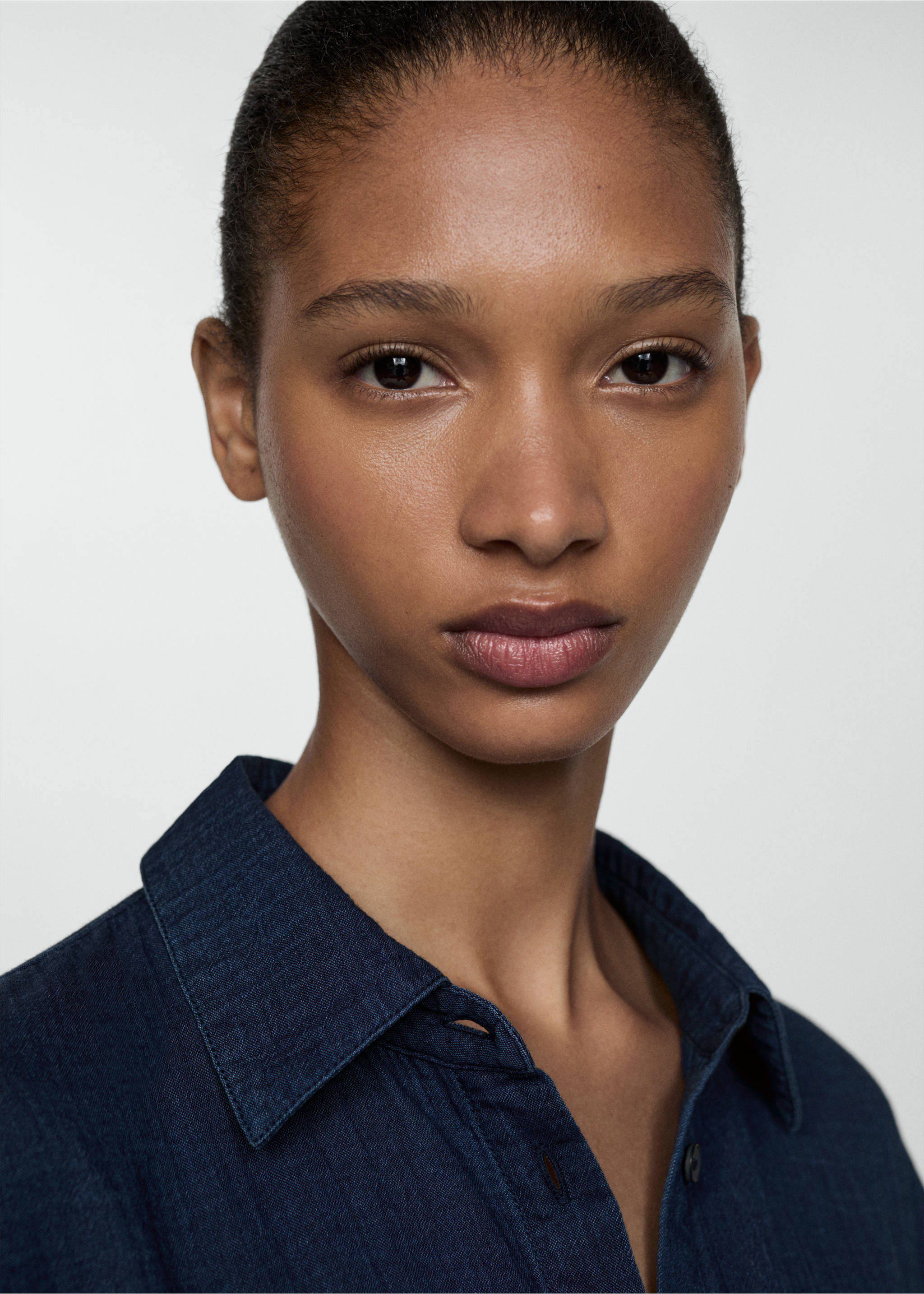 Belt long jumpsuit - Details of the article 1, Night Blue. Ref: 77030334-00.