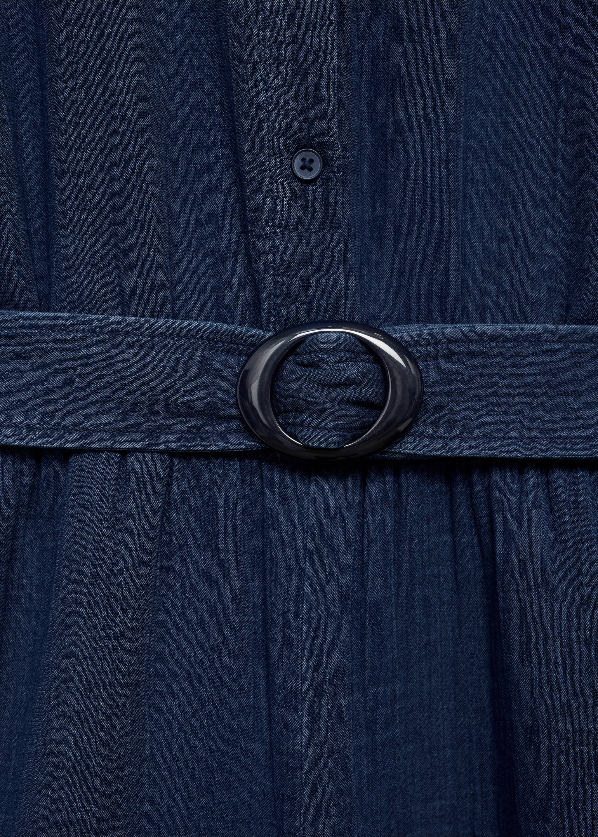 Belt long jumpsuit - Details of the article 8, Night Blue. Ref: 77030334-00.