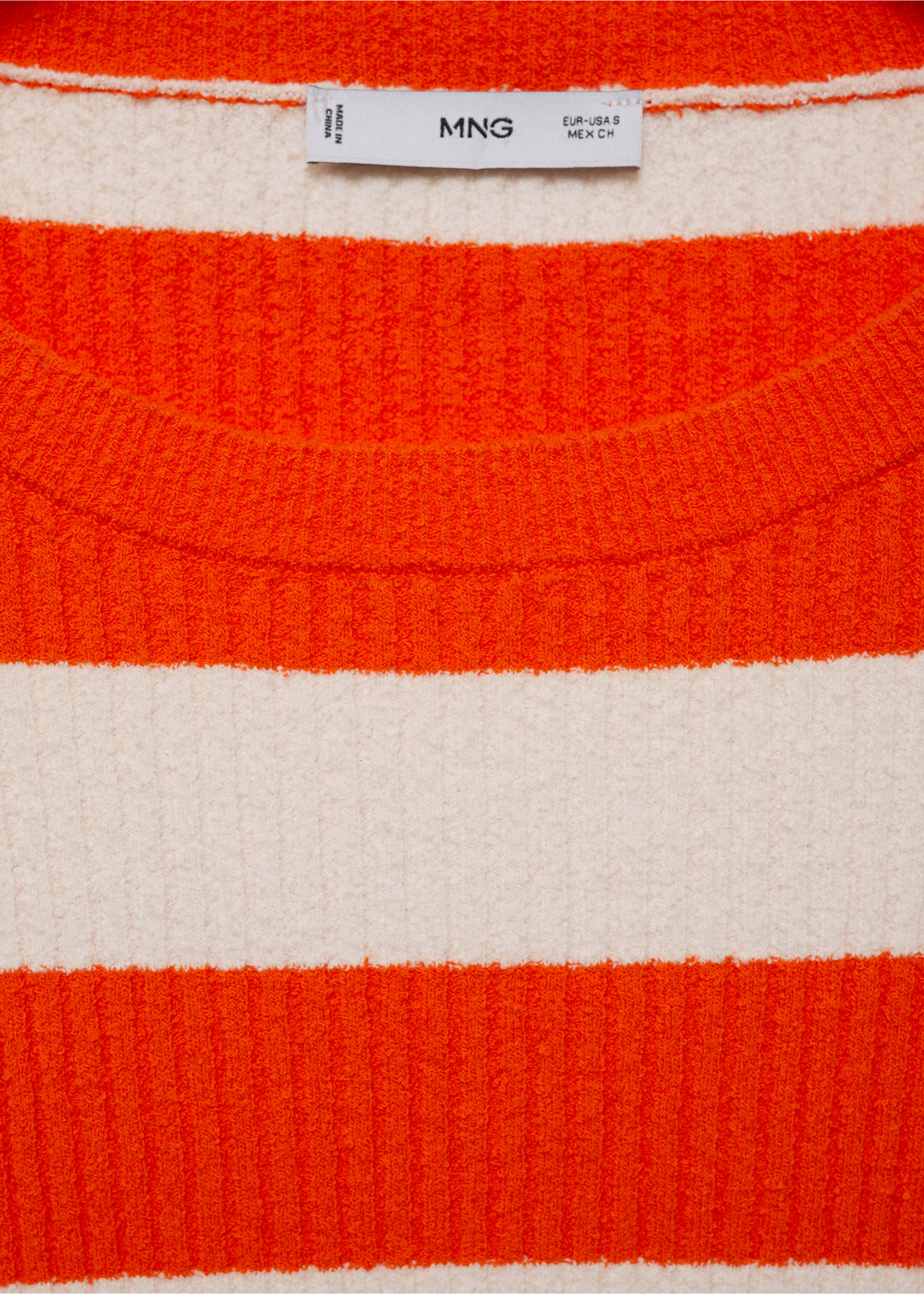 Randig ribbstickad tröja - Detaljer om artikeln 8, Orange. Ref: 77030344-00.