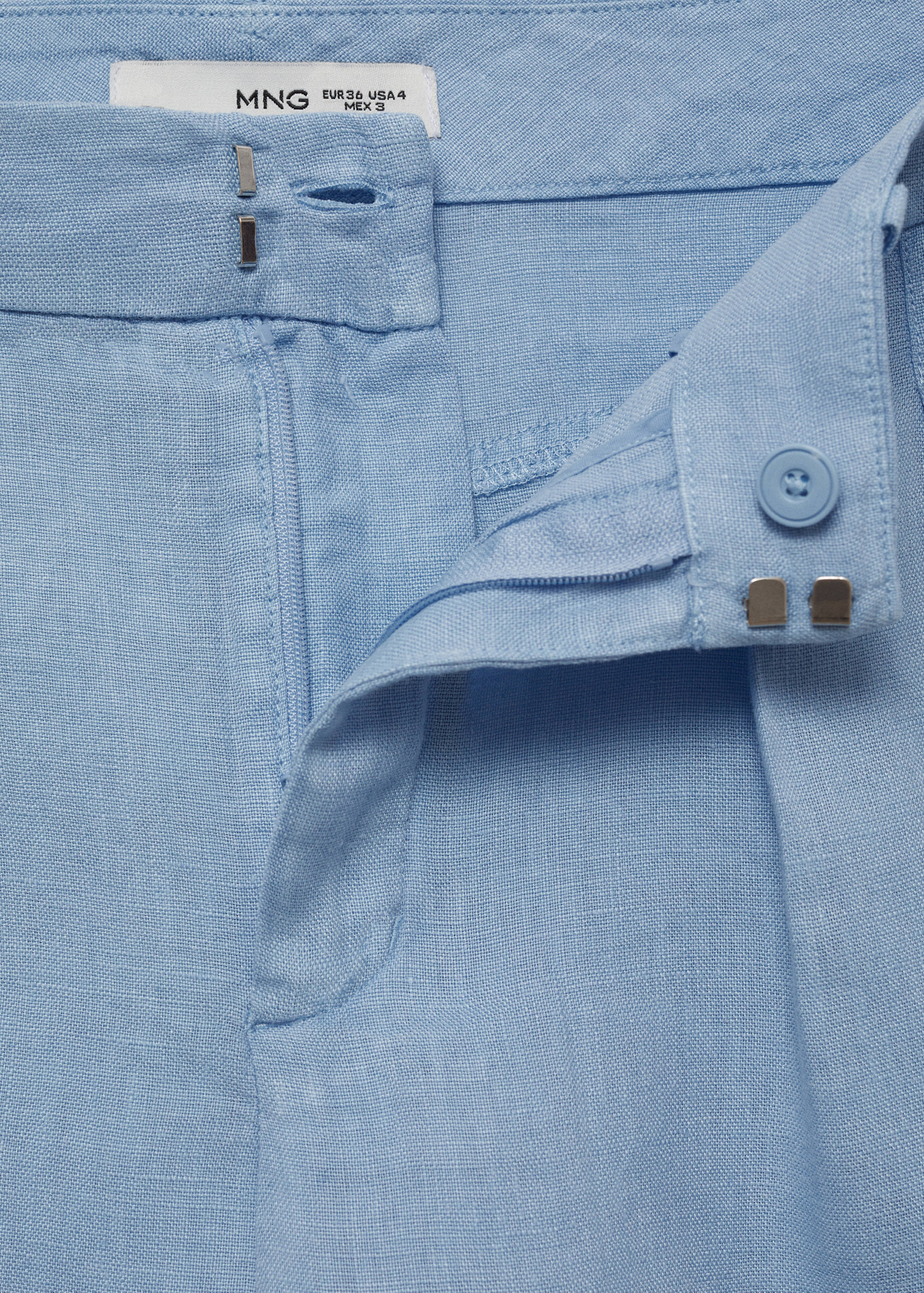 Calções retos de linho - Pormenor do artigo 0