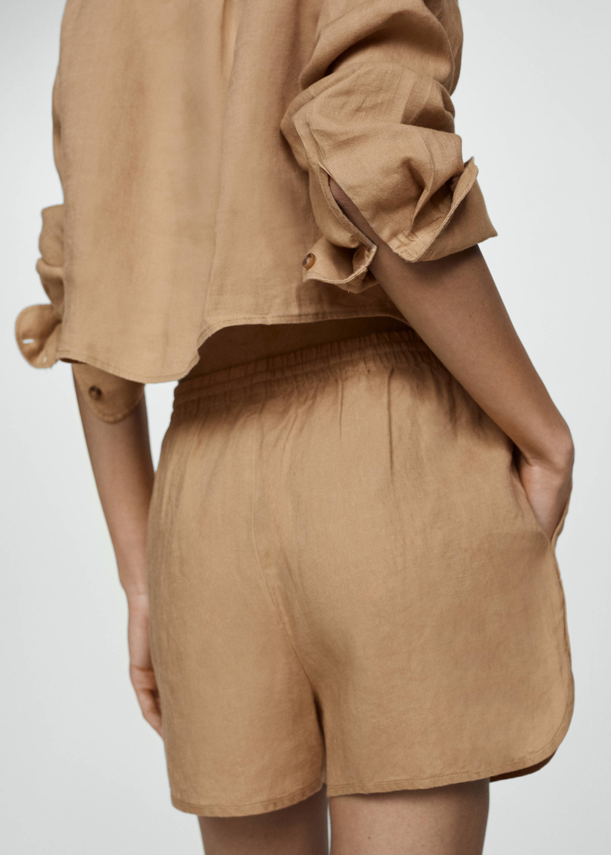 Straight-fit linen shorts - Details of the article 6
