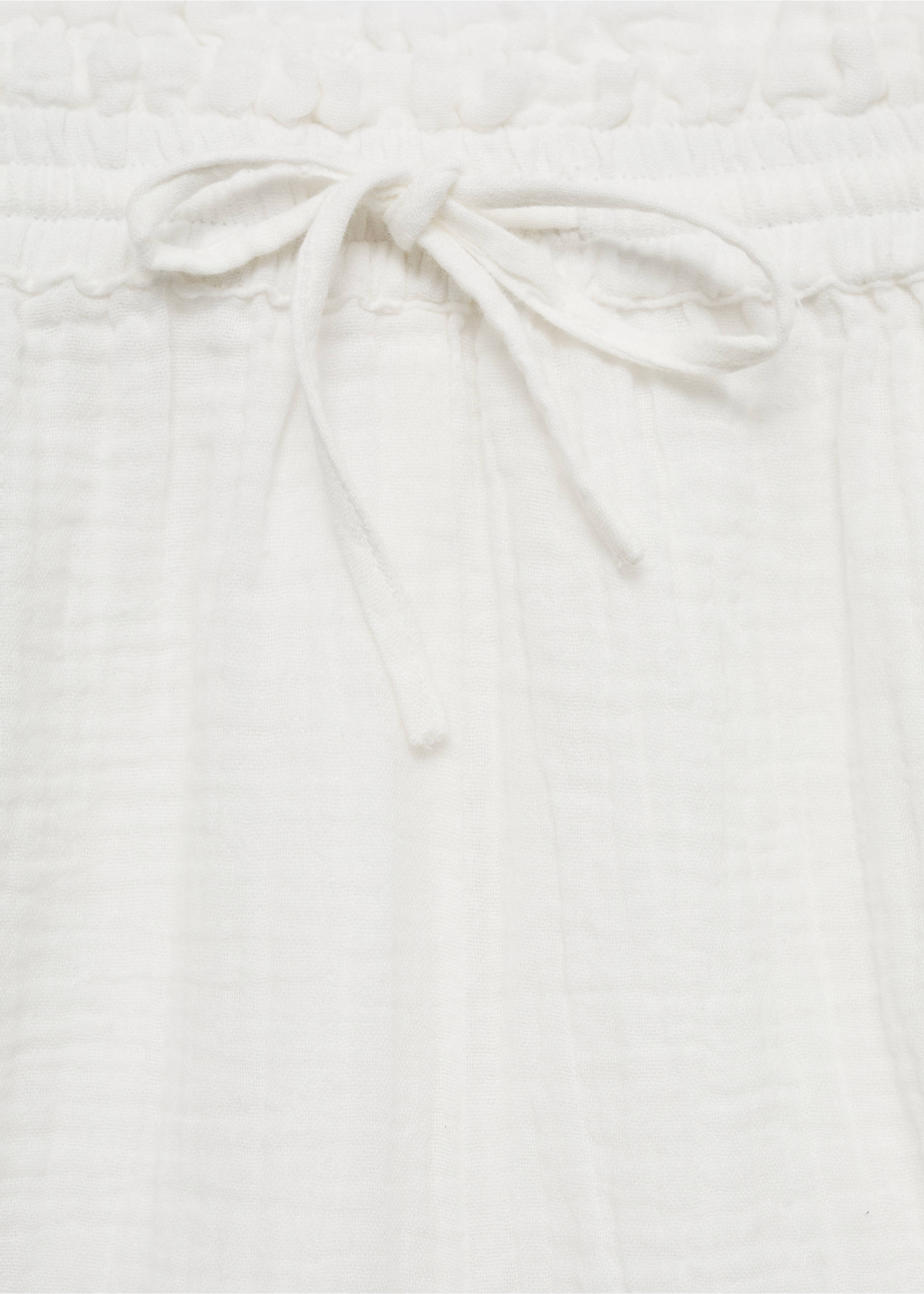 Cotton shorts with elastic waist - Details of the article 8, Off White. Ref: 77030350-00.