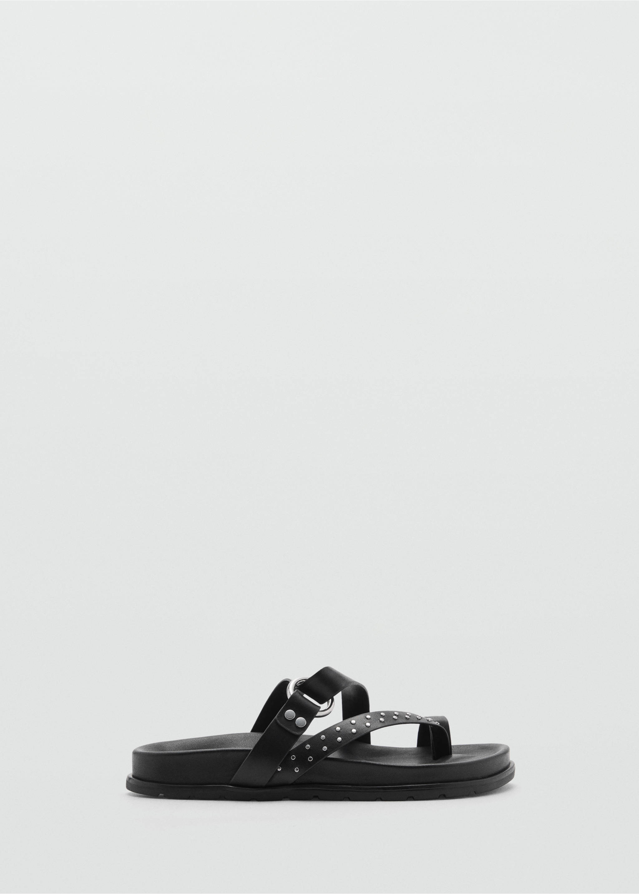 Leather straps sandals - Article without model, Black. Ref: 77030357-00.