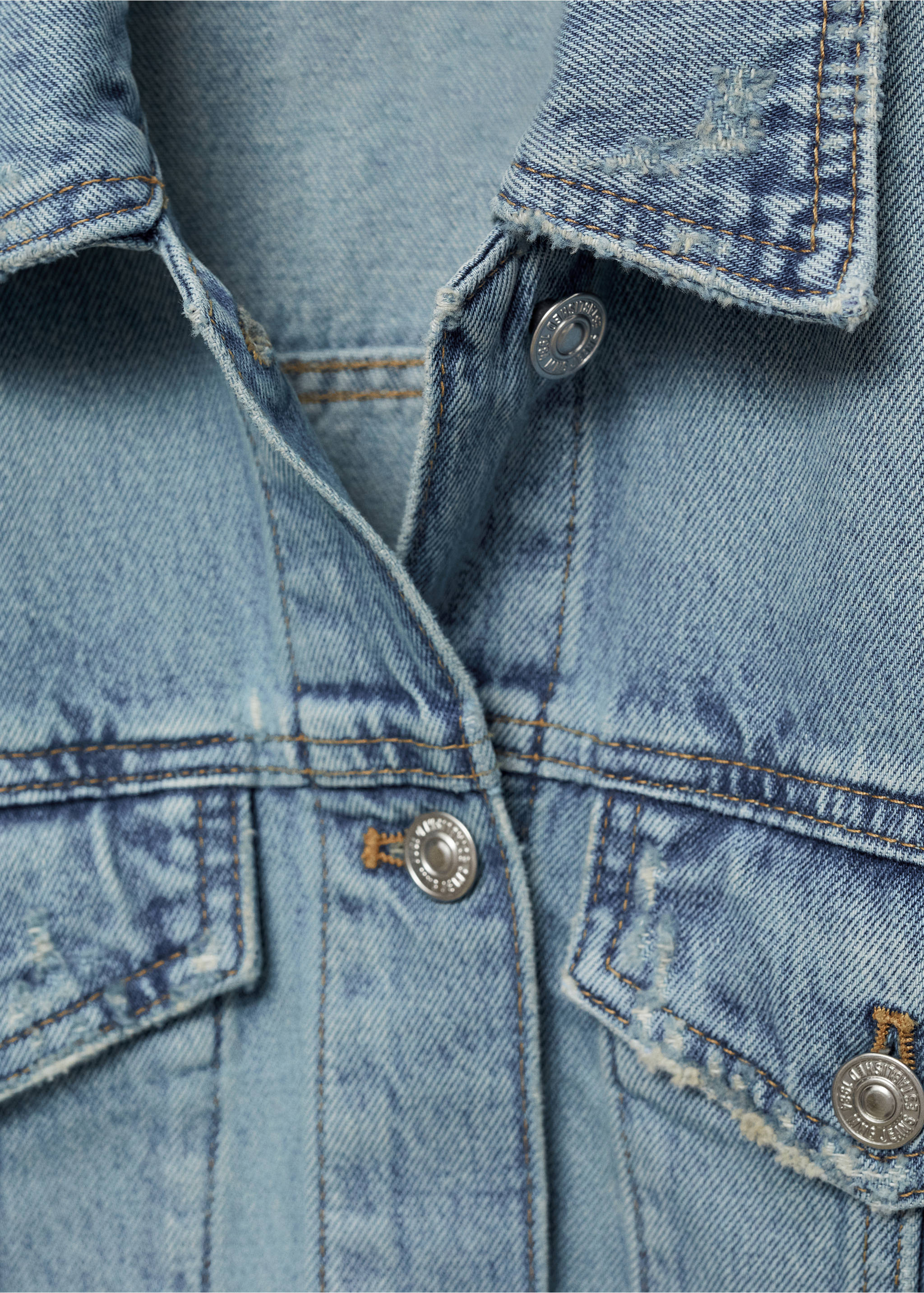 Blouson jean poches - Détail de l'article 8, Bleu moyen. Ref: 77030358-00.