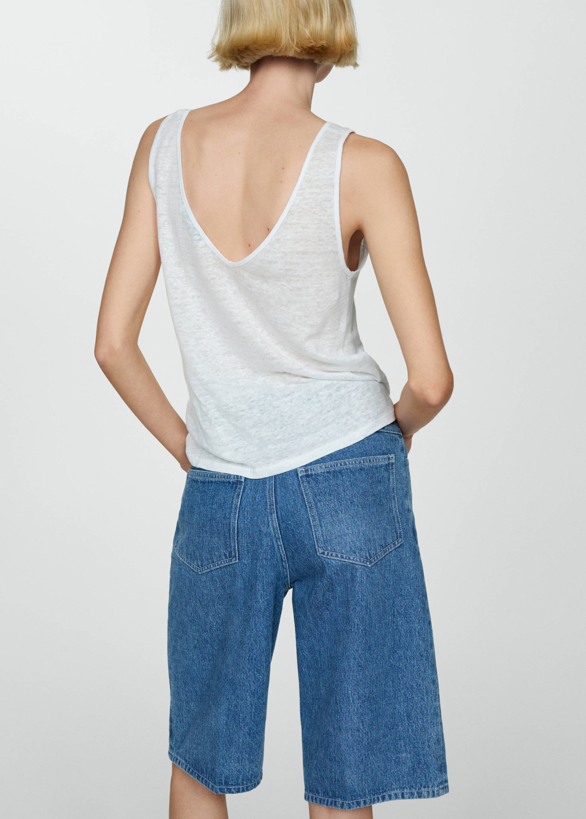 Top lino tirantes nudos - Reverso del artículo