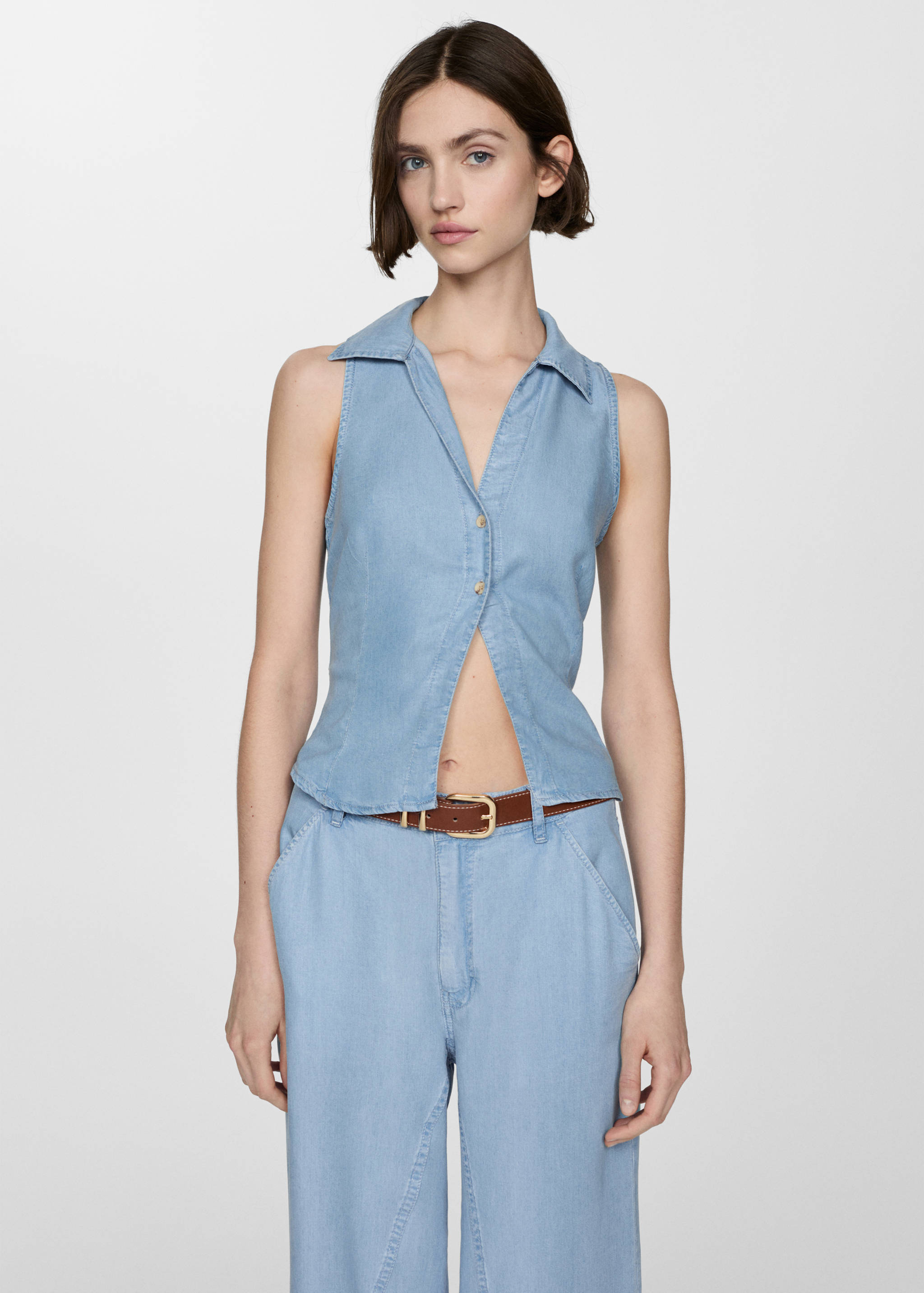 Camisa abertura lyocell - Plano medio