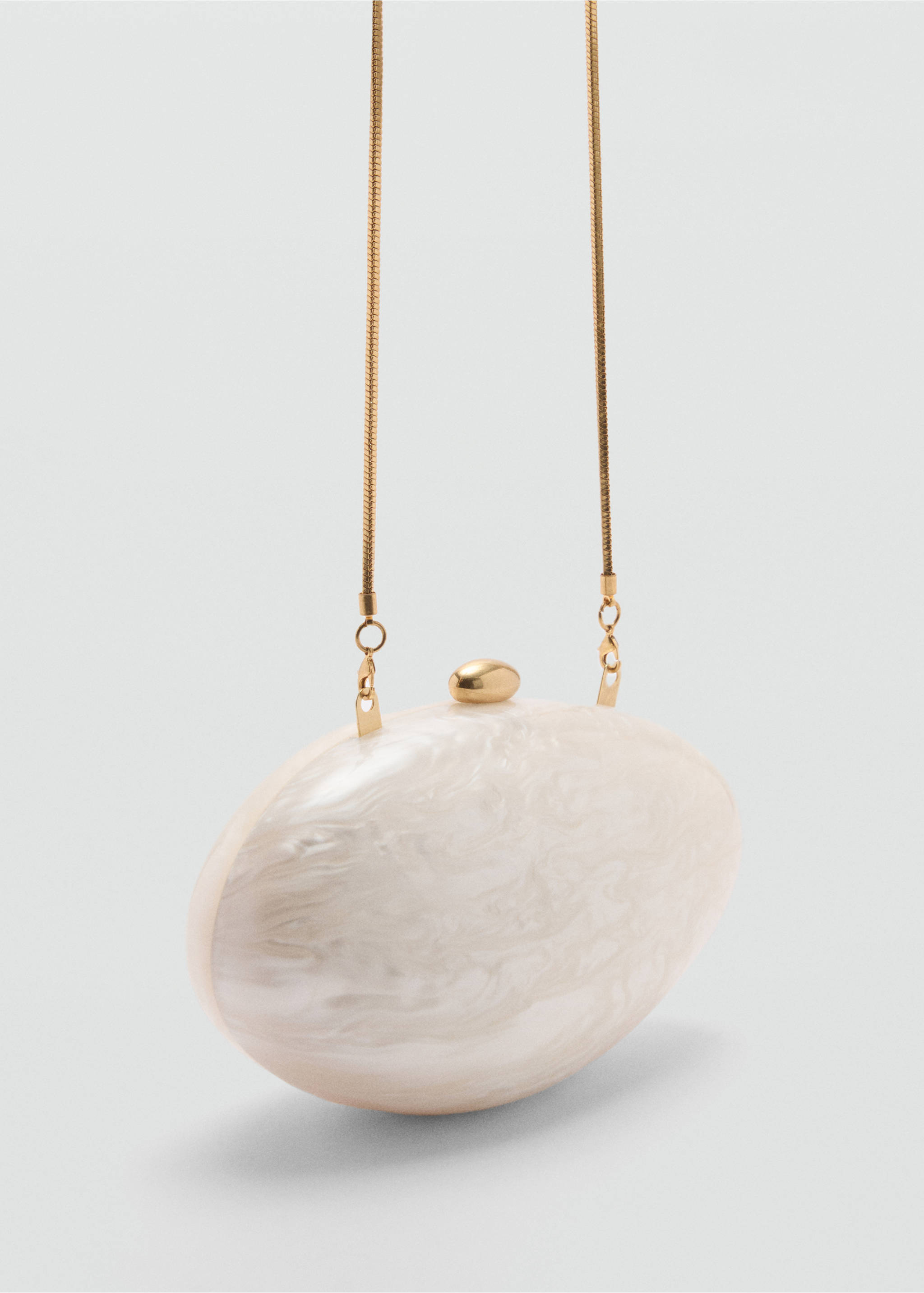 Pochette à effet perlé - Plan moyen, Ivoire. Ref: 77030373-00.