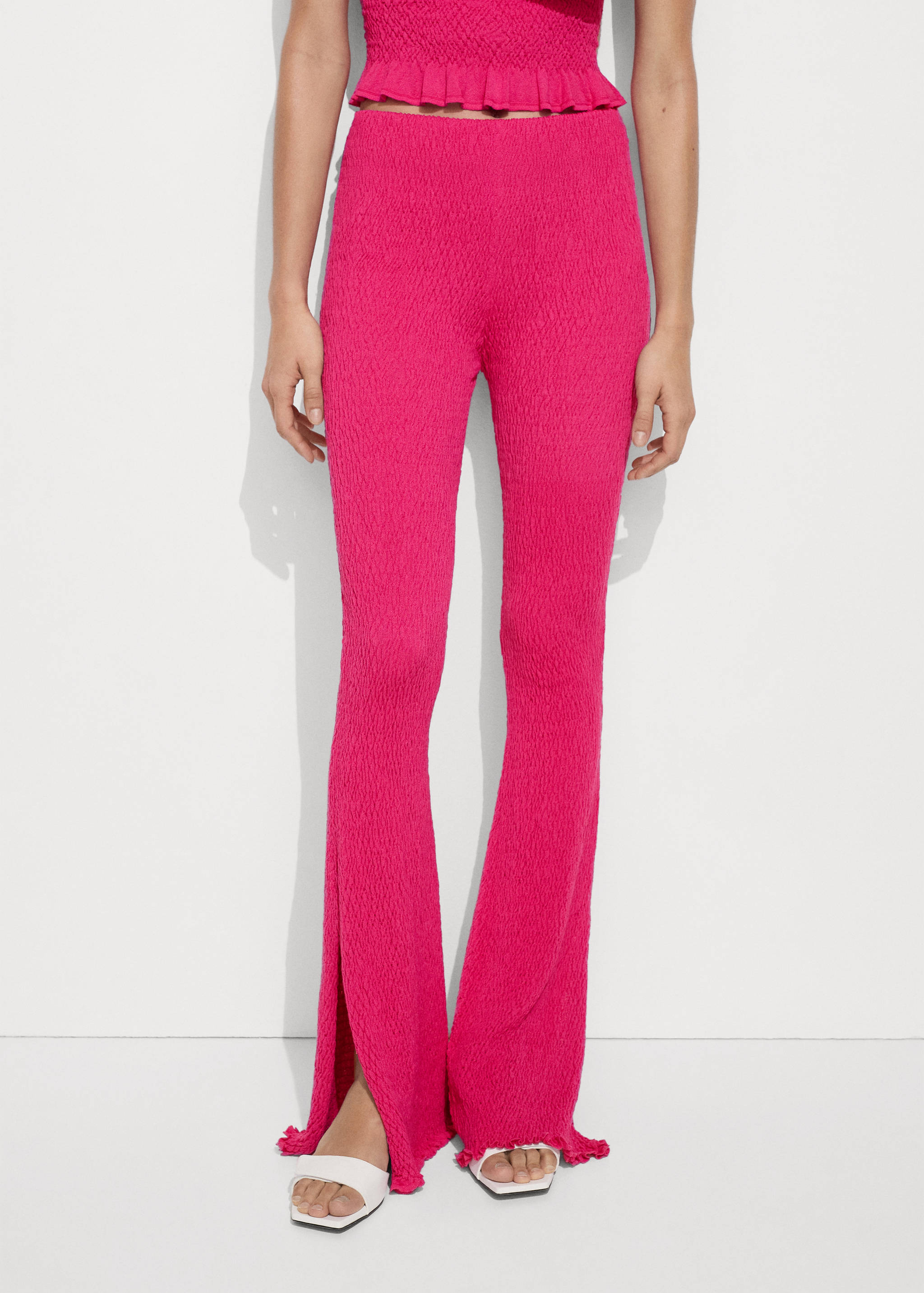 Braided knitted trousers - Medium plane