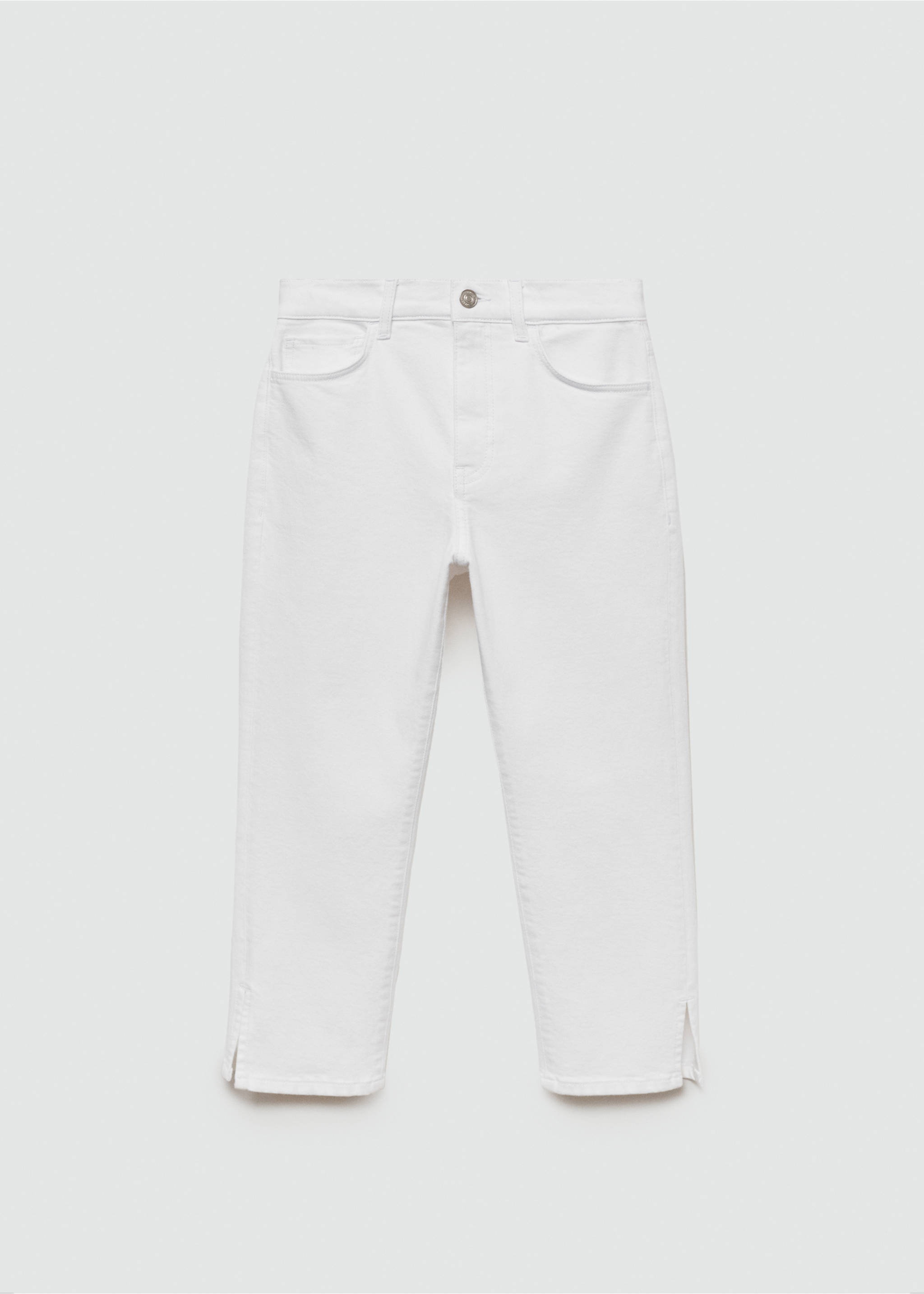 Side opening capri jeans - Article without model, White. Ref: 77030383-00.