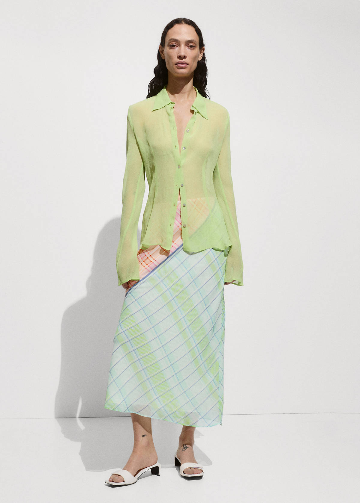 Printed long skirt