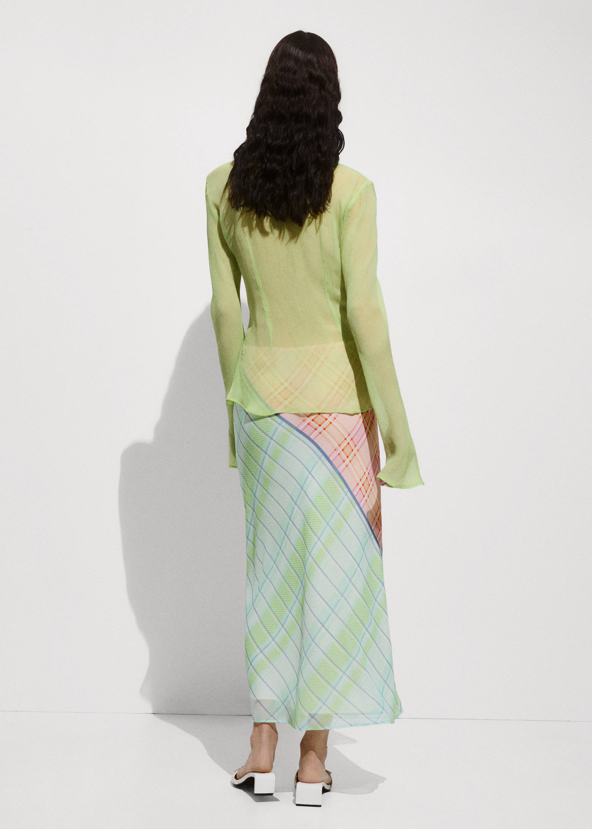 Printed long skirt - Reverse of the article