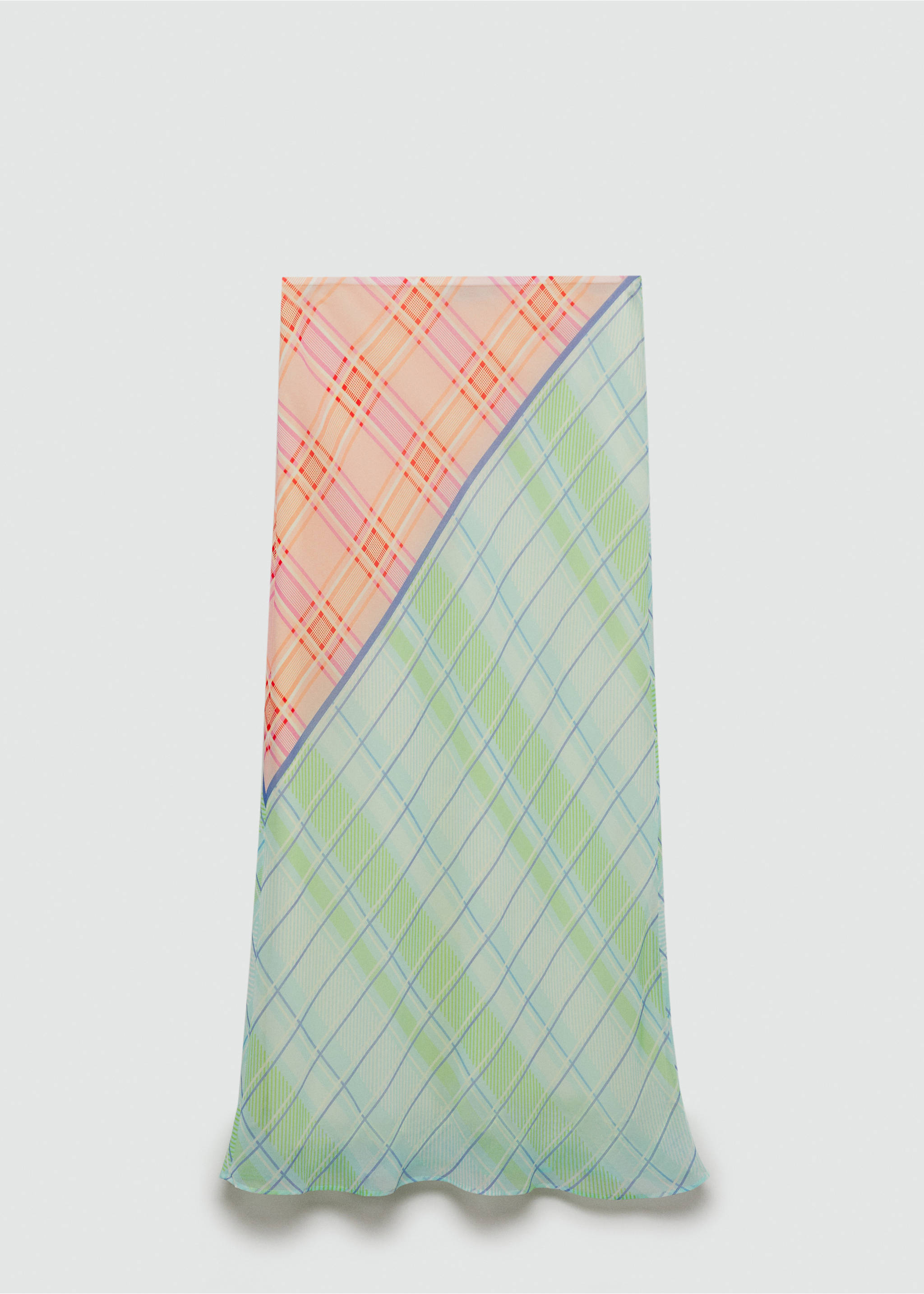 Printed long skirt - Article without model, Blue. Ref: 77030384-00.