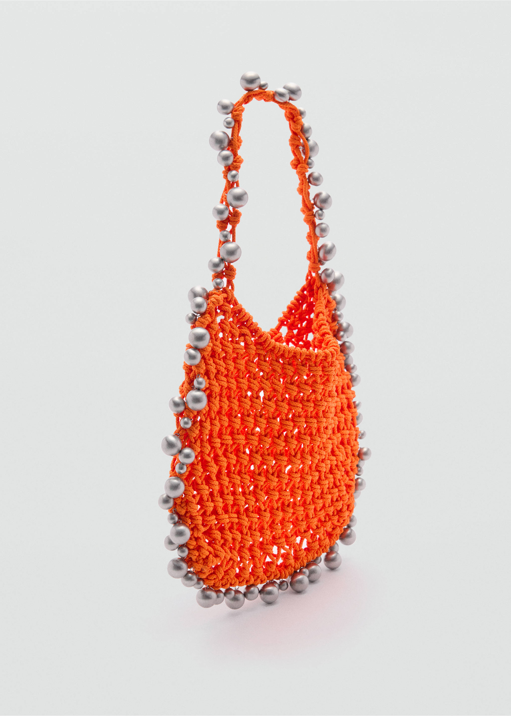 Beaded shopper bag - Medium plane, Orange. Ref: 77030387-00.
