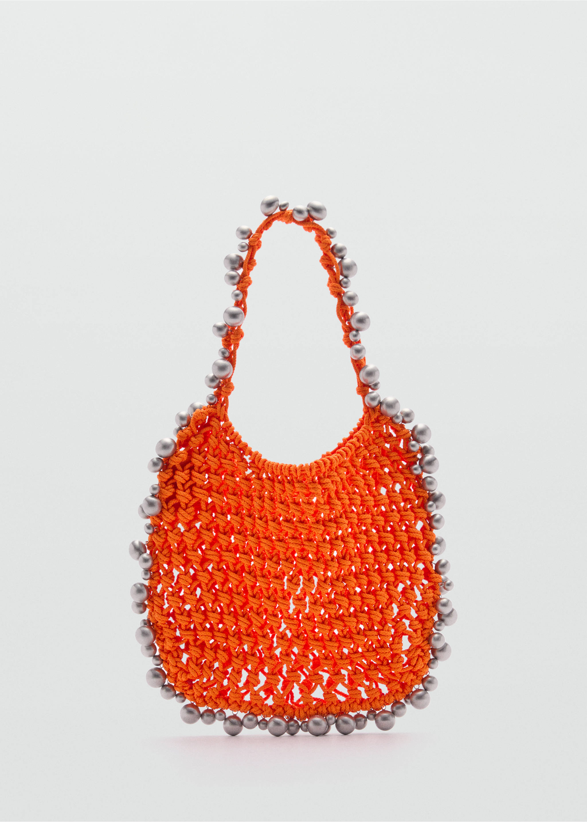 Beaded shopper bag - Article without model, Orange. Ref: 77030387-00.