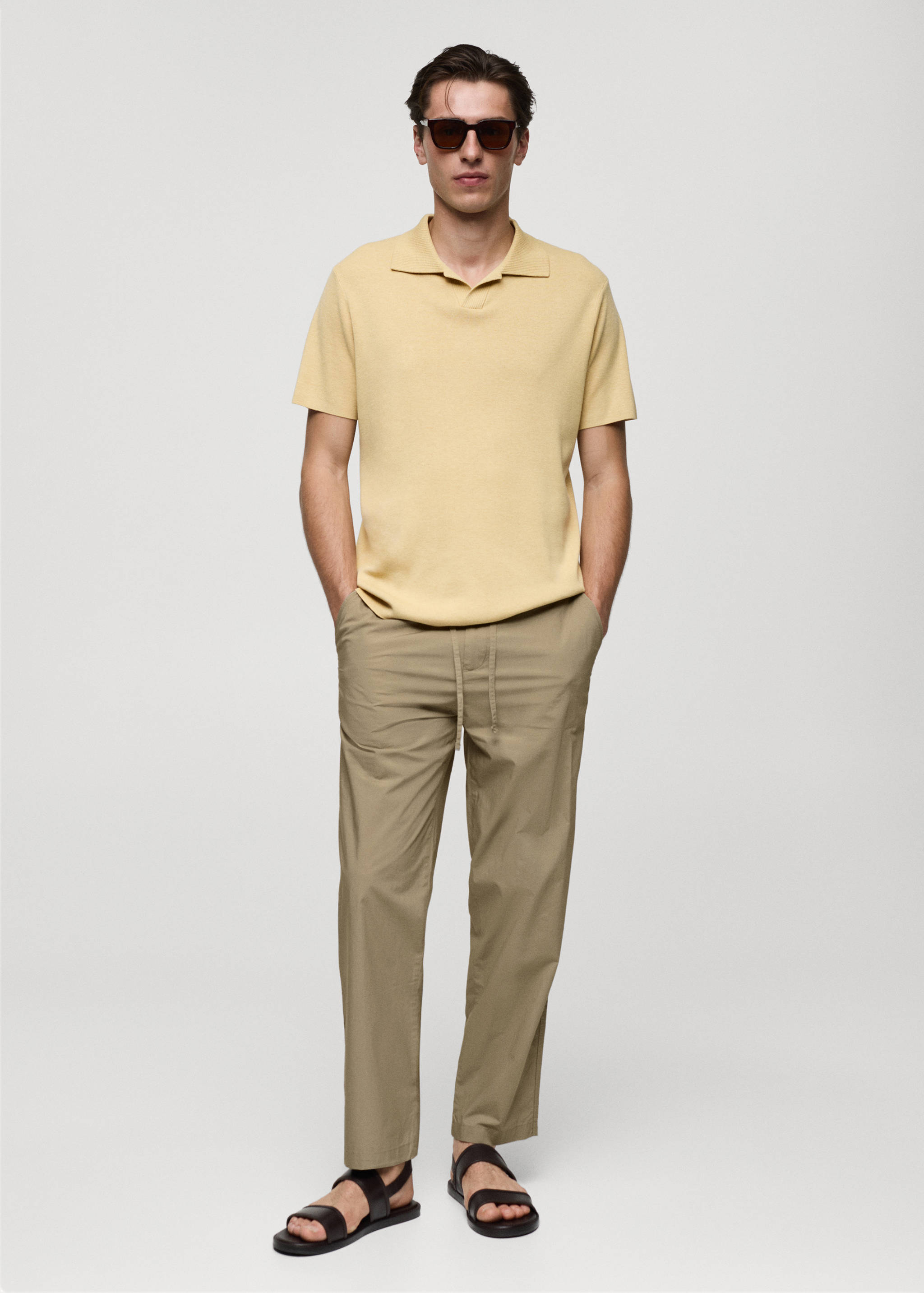 Drawstring cotton pants - General plane