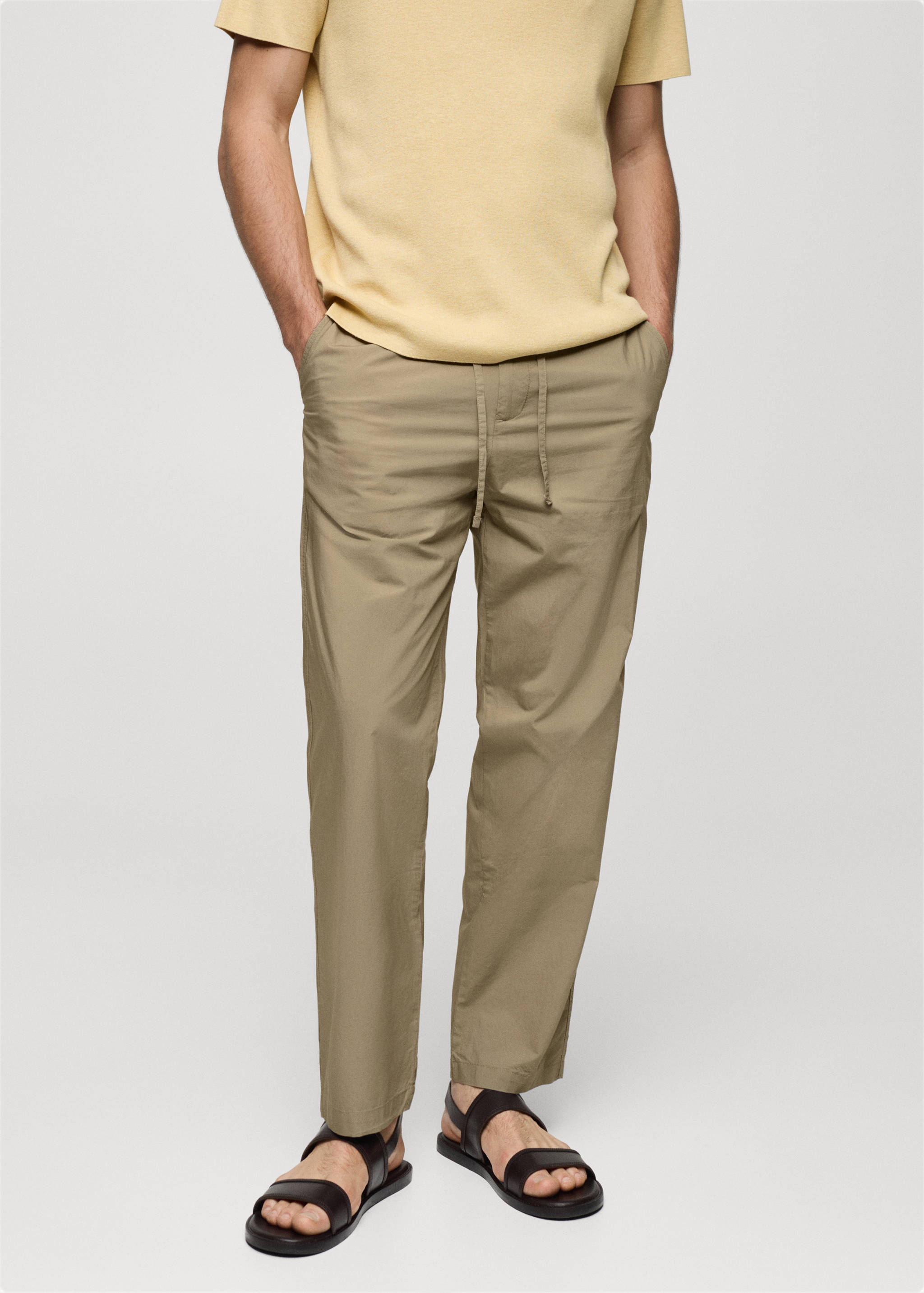 Drawstring cotton pants - Medium plane