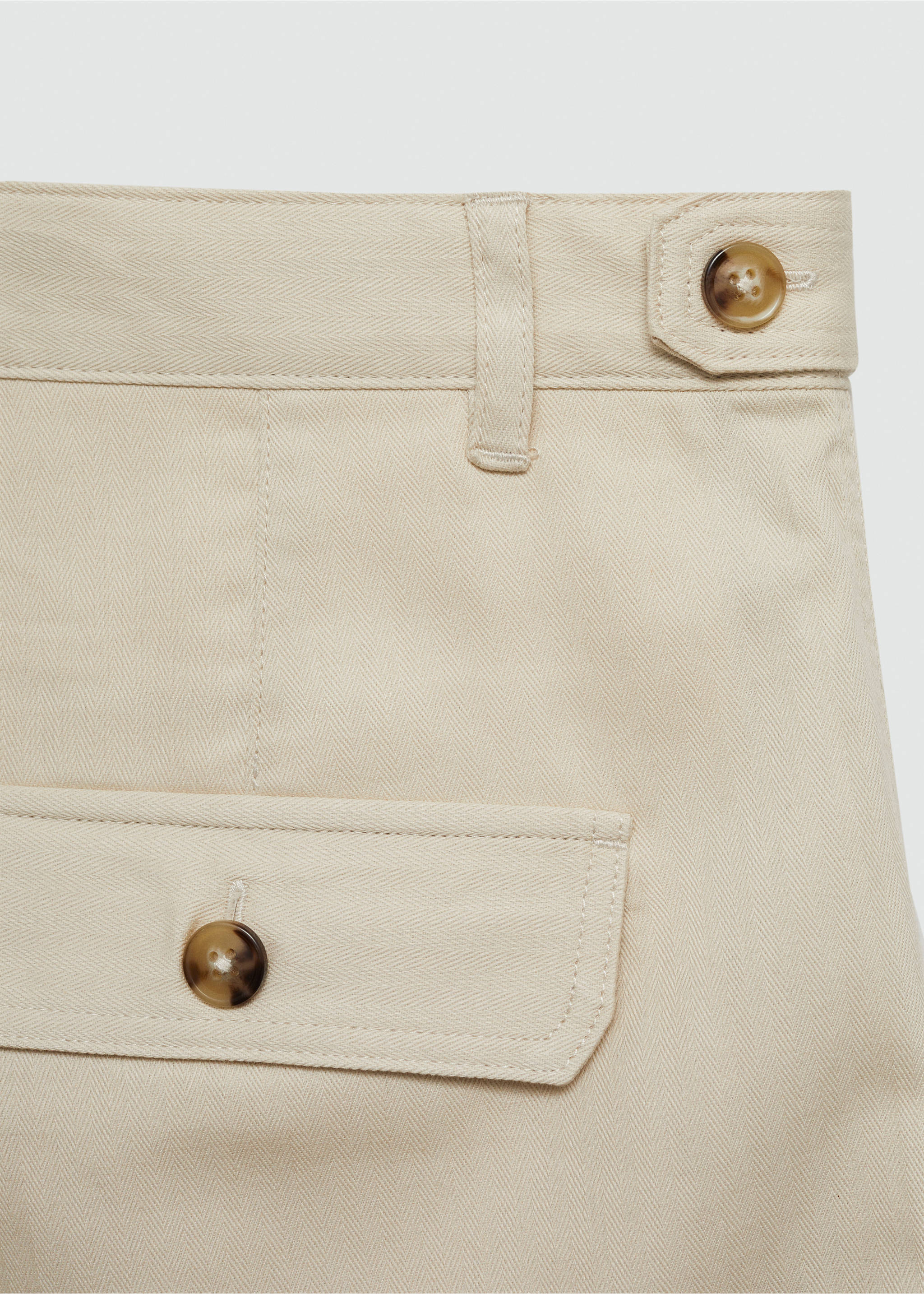 Halszálkamintás bermuda nadrág 100% pamutból - A termék adatai 8, Ekrü. Ref: 77030568-00.