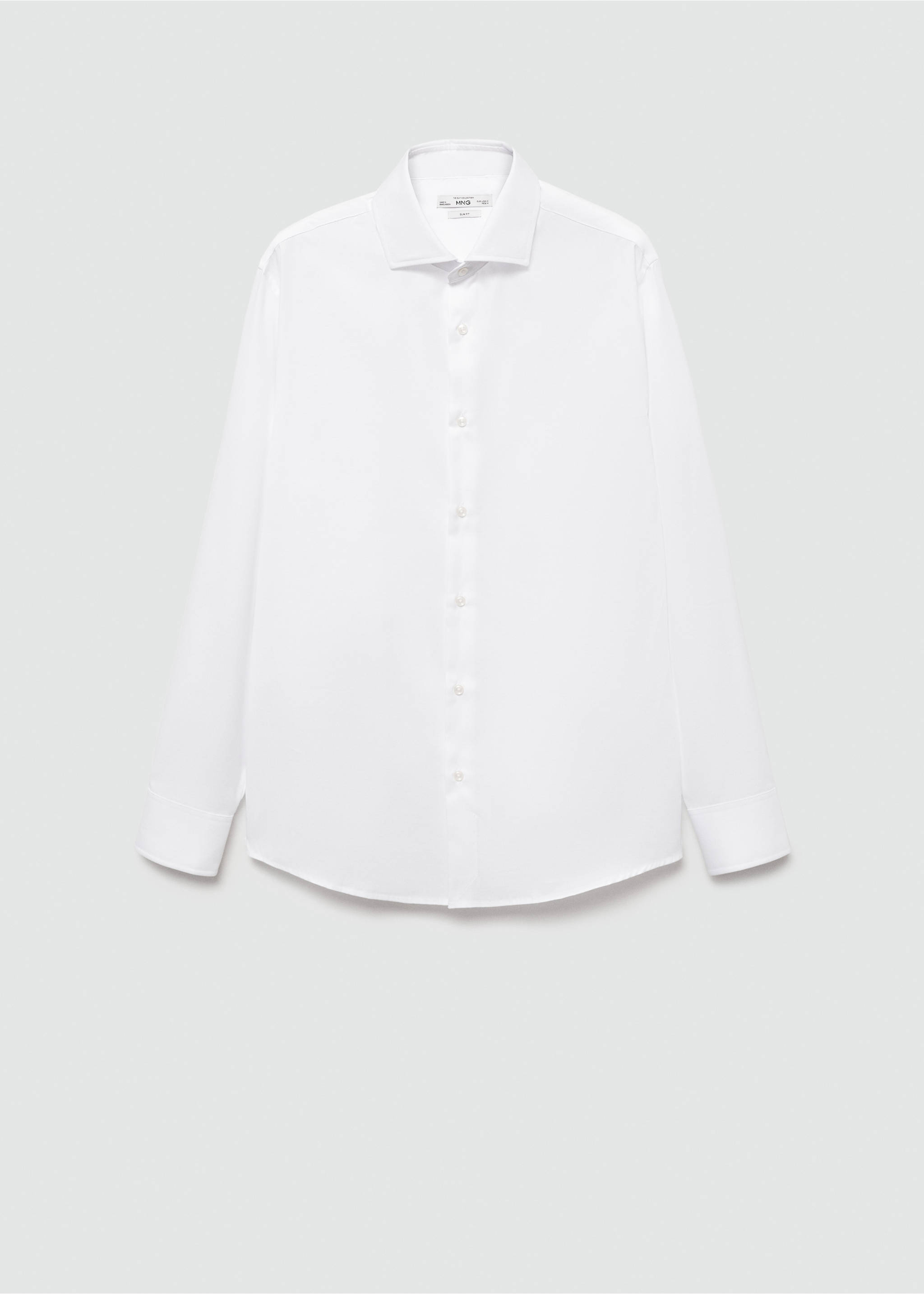 Penskjorte med struktur i bomull, slim-fit - Artikkel uten modell, Hvit. Ref: 77030573-00.