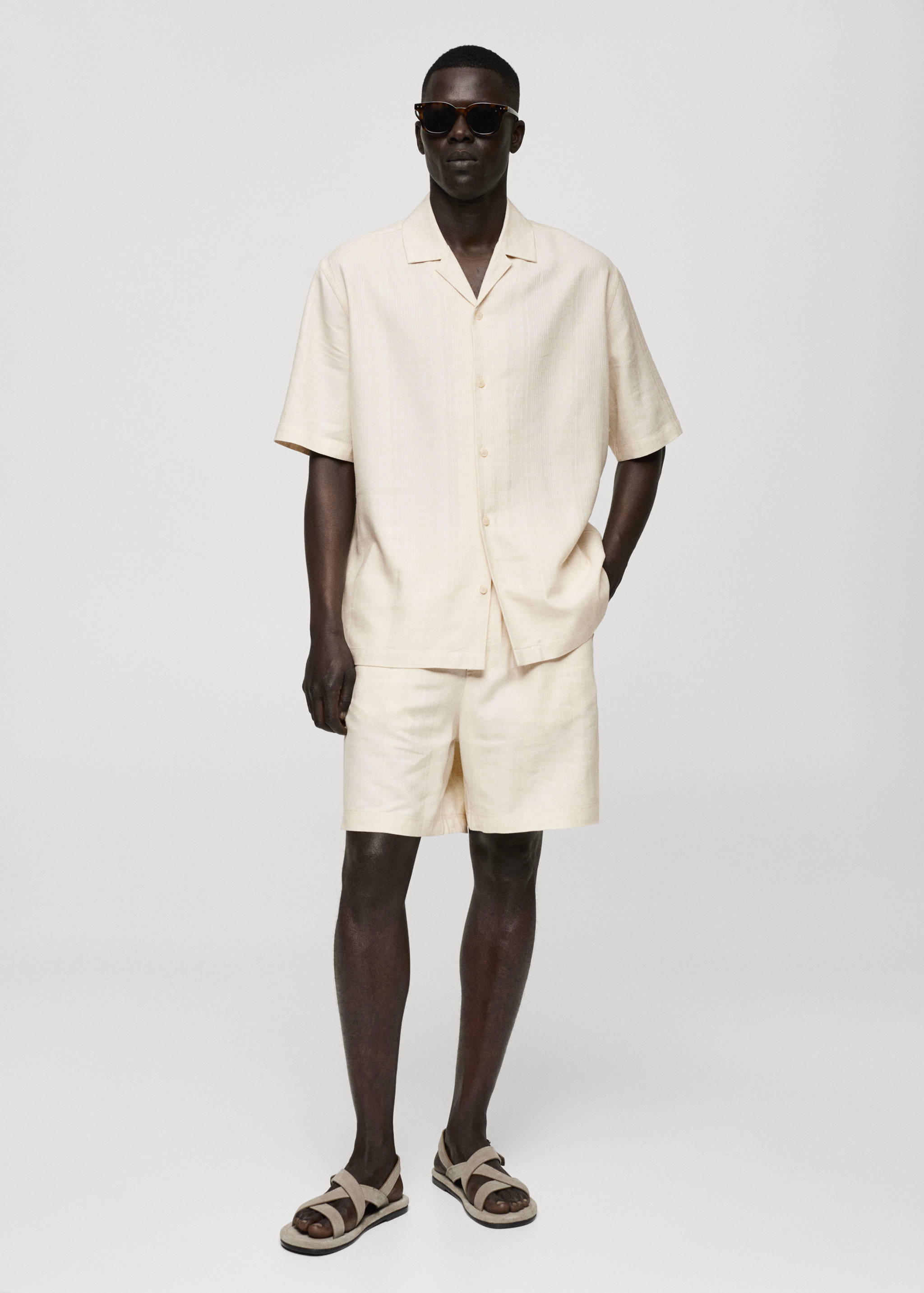 Relaxed-fit linen-blend shirt - General plane