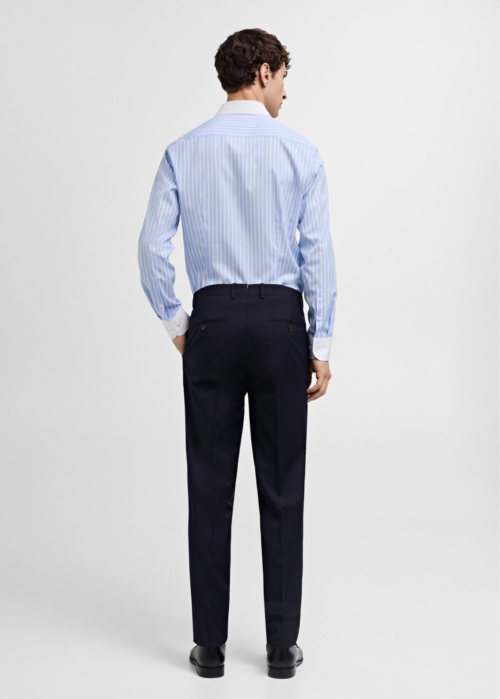 Striped-print slim-fit suit shirt - Reverse of the article