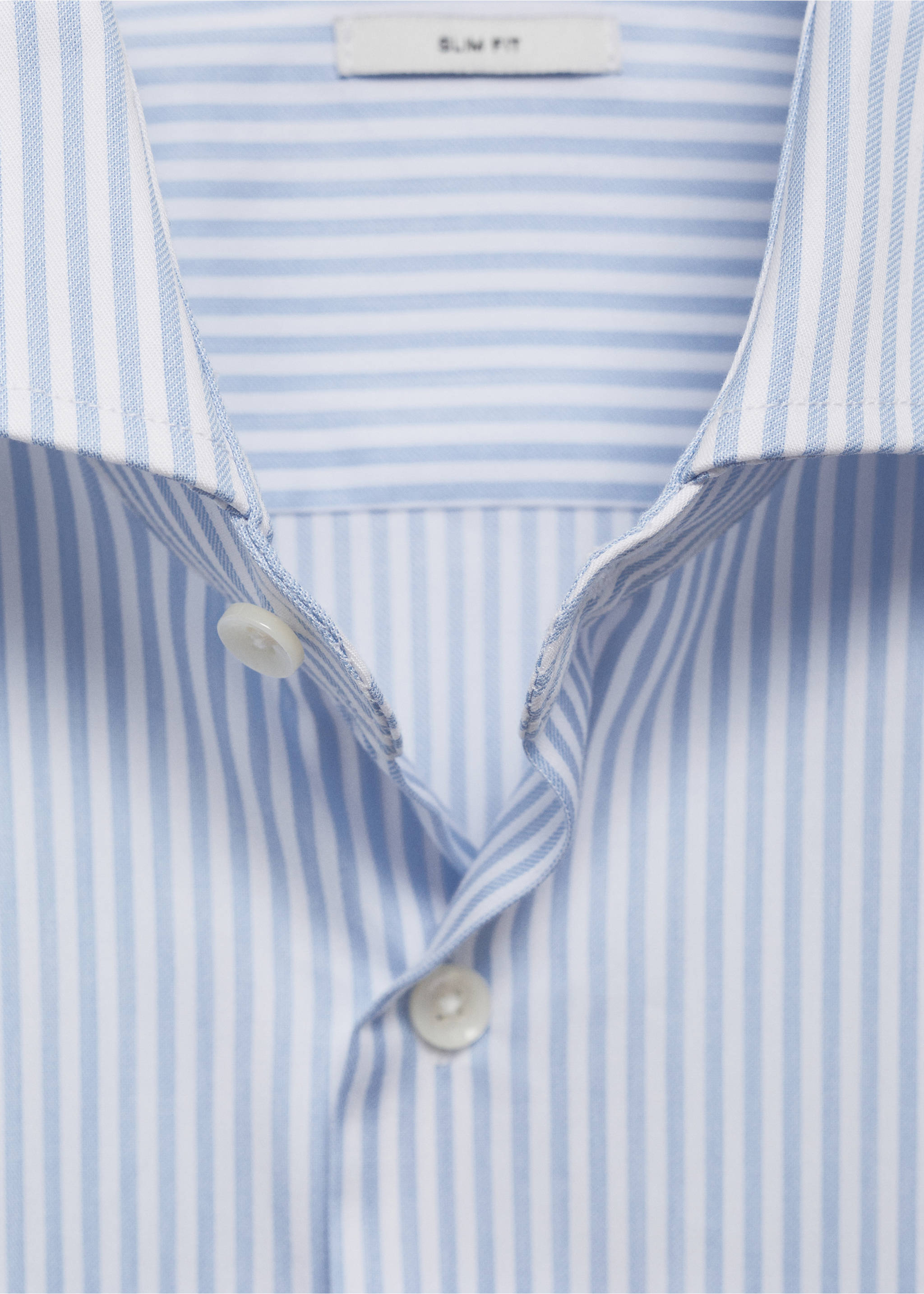 Gestreiftes Regular Fit-Anzughemd aus Baumwolle - Rückseite des Artikels, Weiß. Ref: 77030577-00.