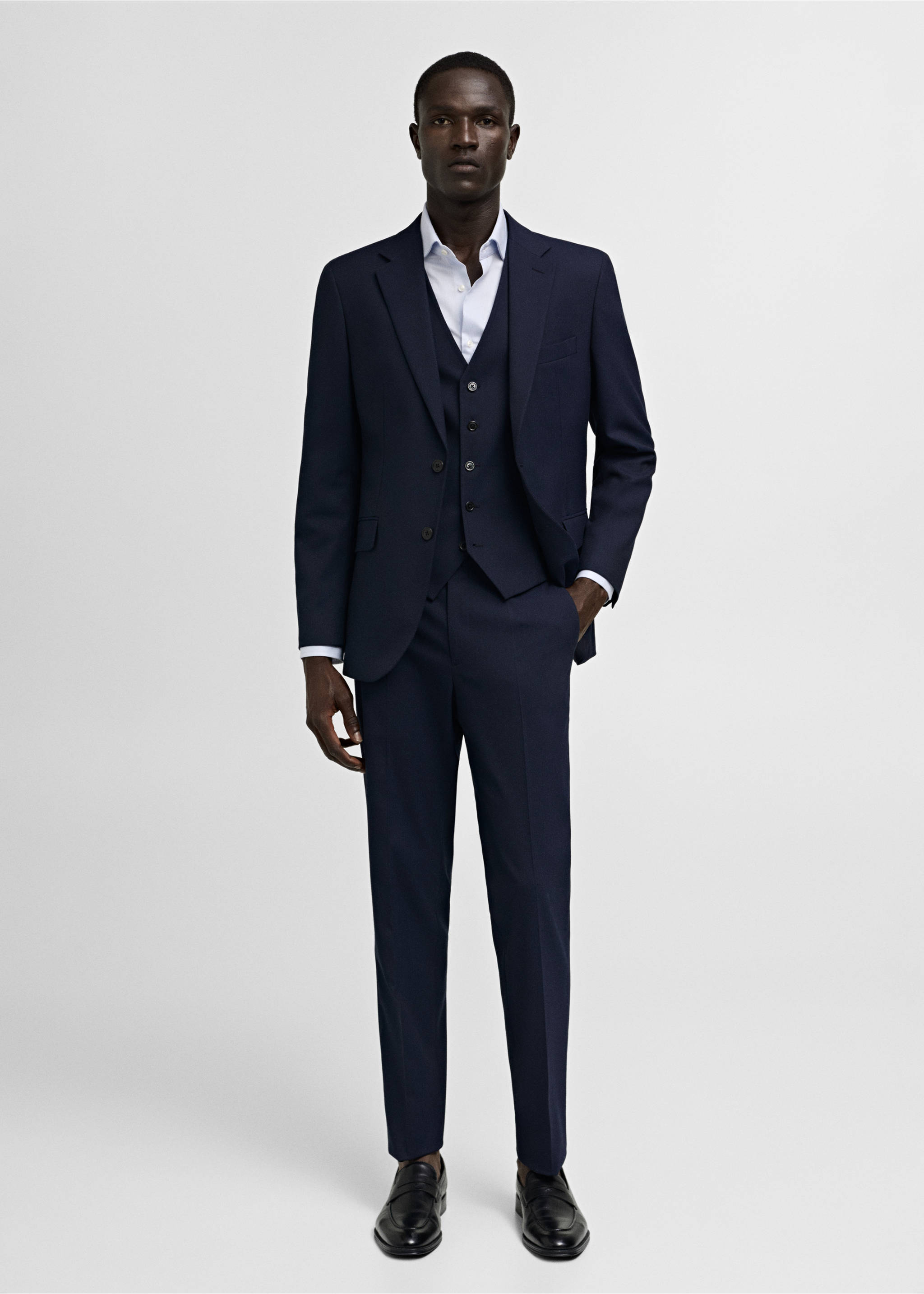 Feingestreiftes Slim Fit-Oberhemd aus Twill - Allgemeine Ansicht, Blau. Ref: 77030578-00.