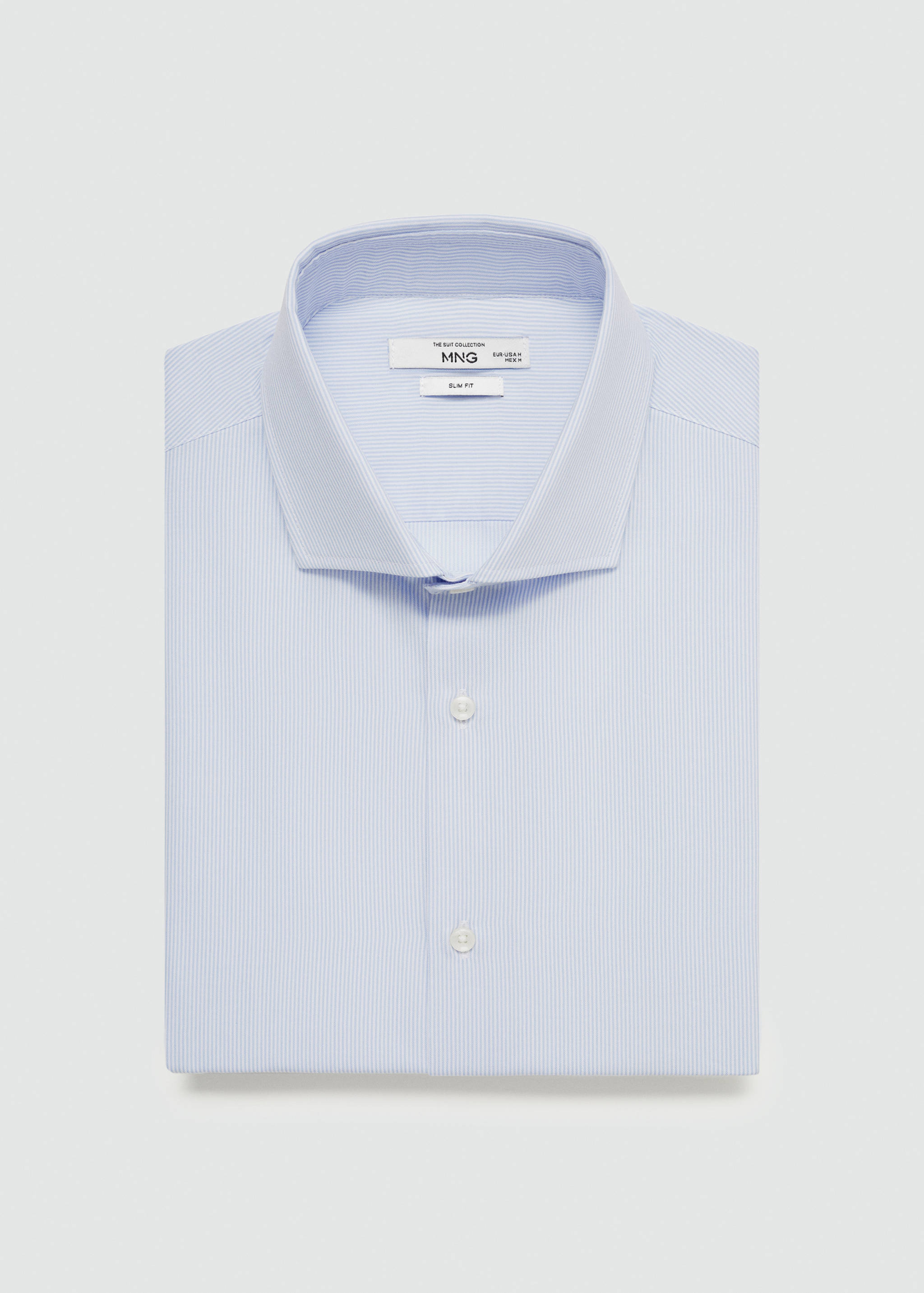 Feingestreiftes Slim Fit-Oberhemd aus Twill - Detail des Artikels 8