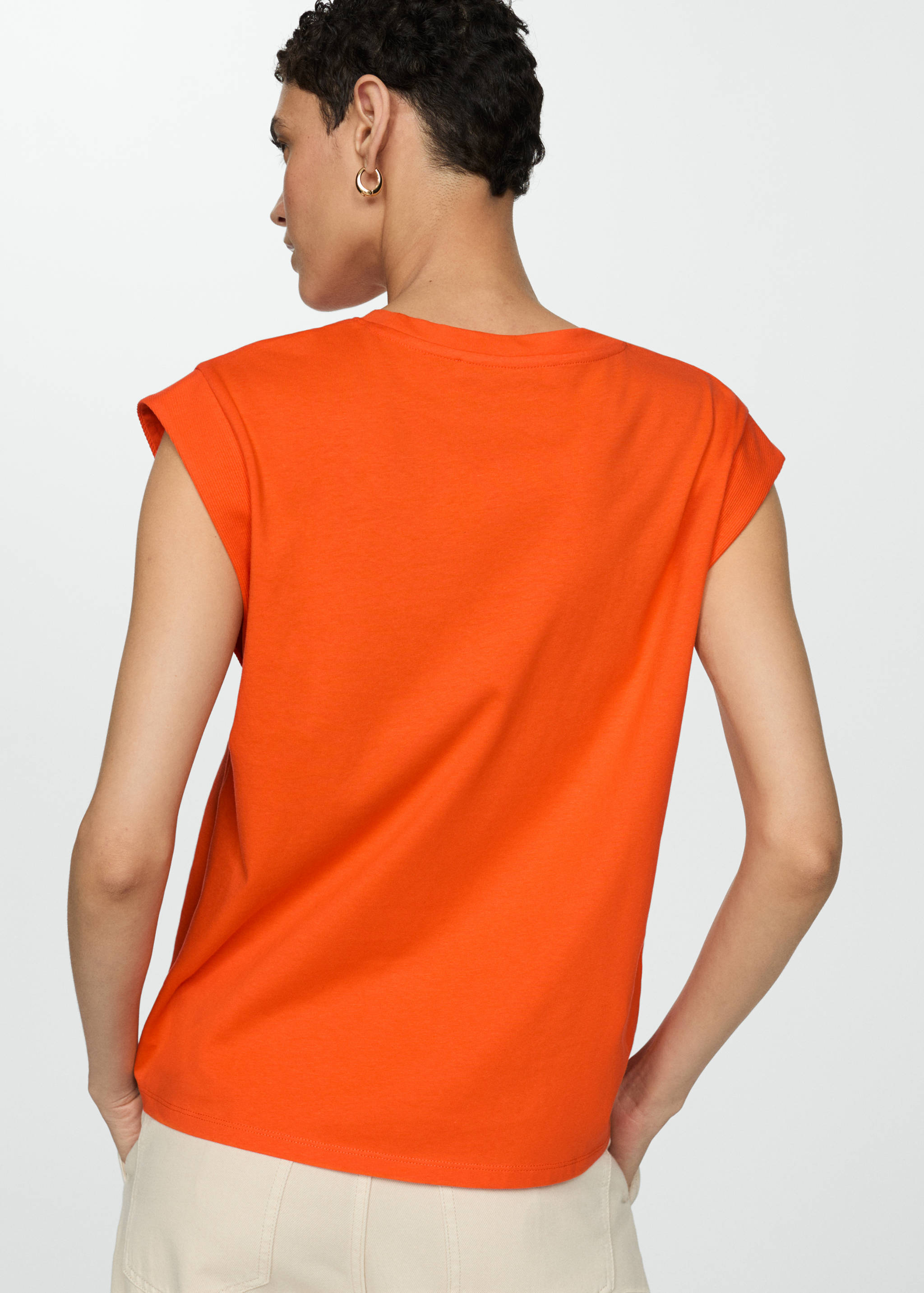 Short-sleeved cotton t-shirt - Reverse of the article