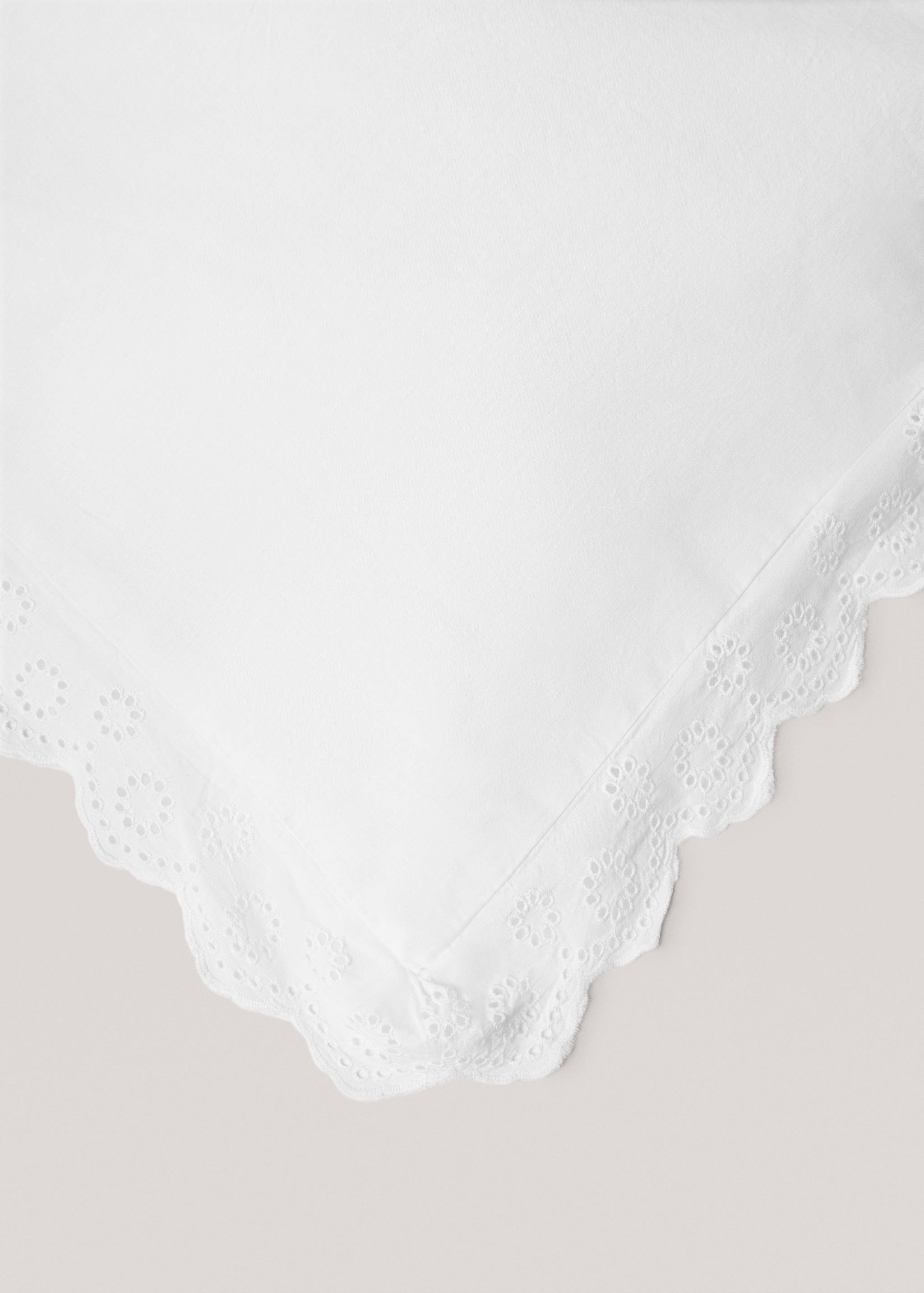 Cotton duvet cover with embroidered flounces for superking bed - Details of the article 2