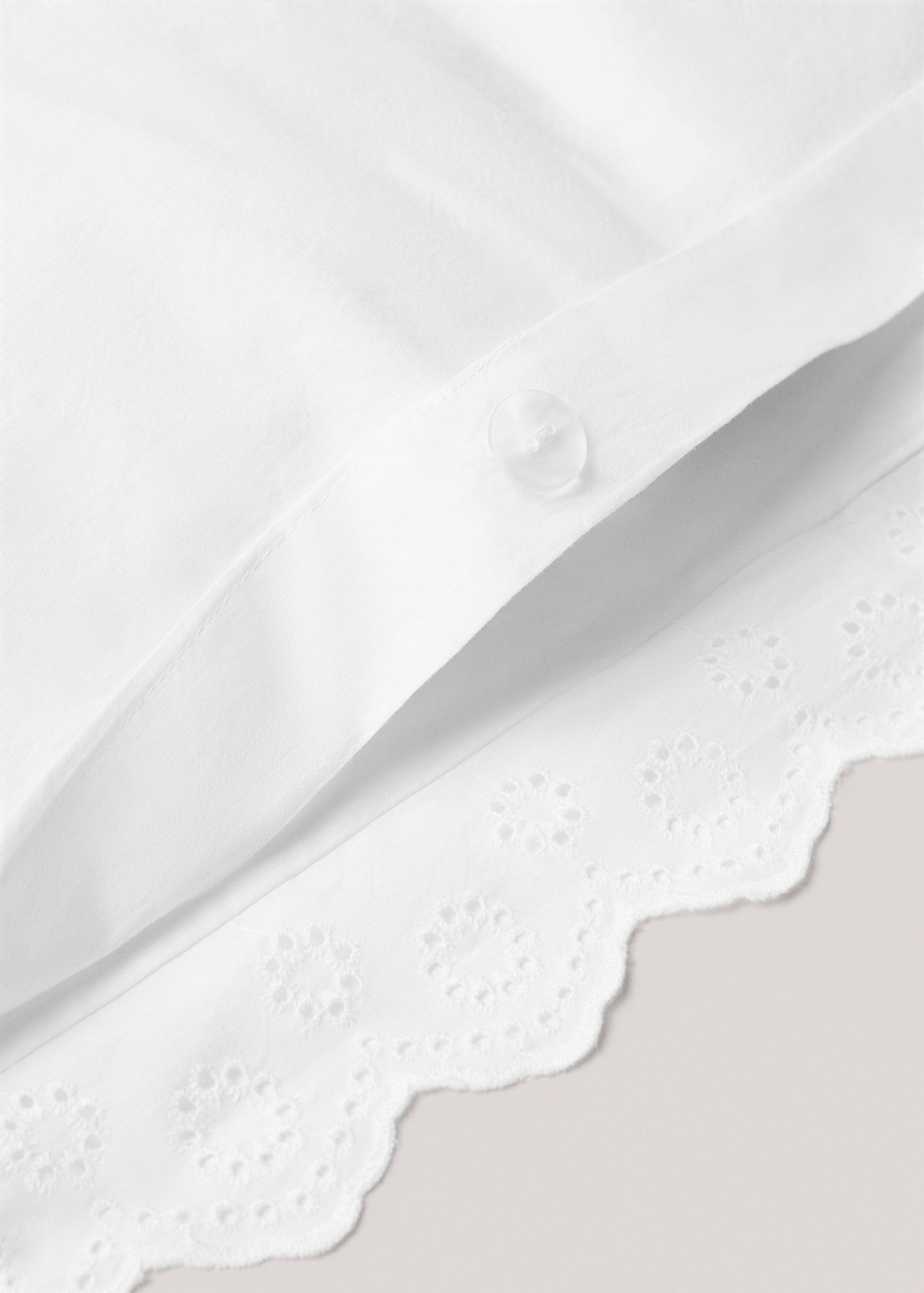 Cotton duvet cover with embroidered flounces for superking bed - Details of the article 3