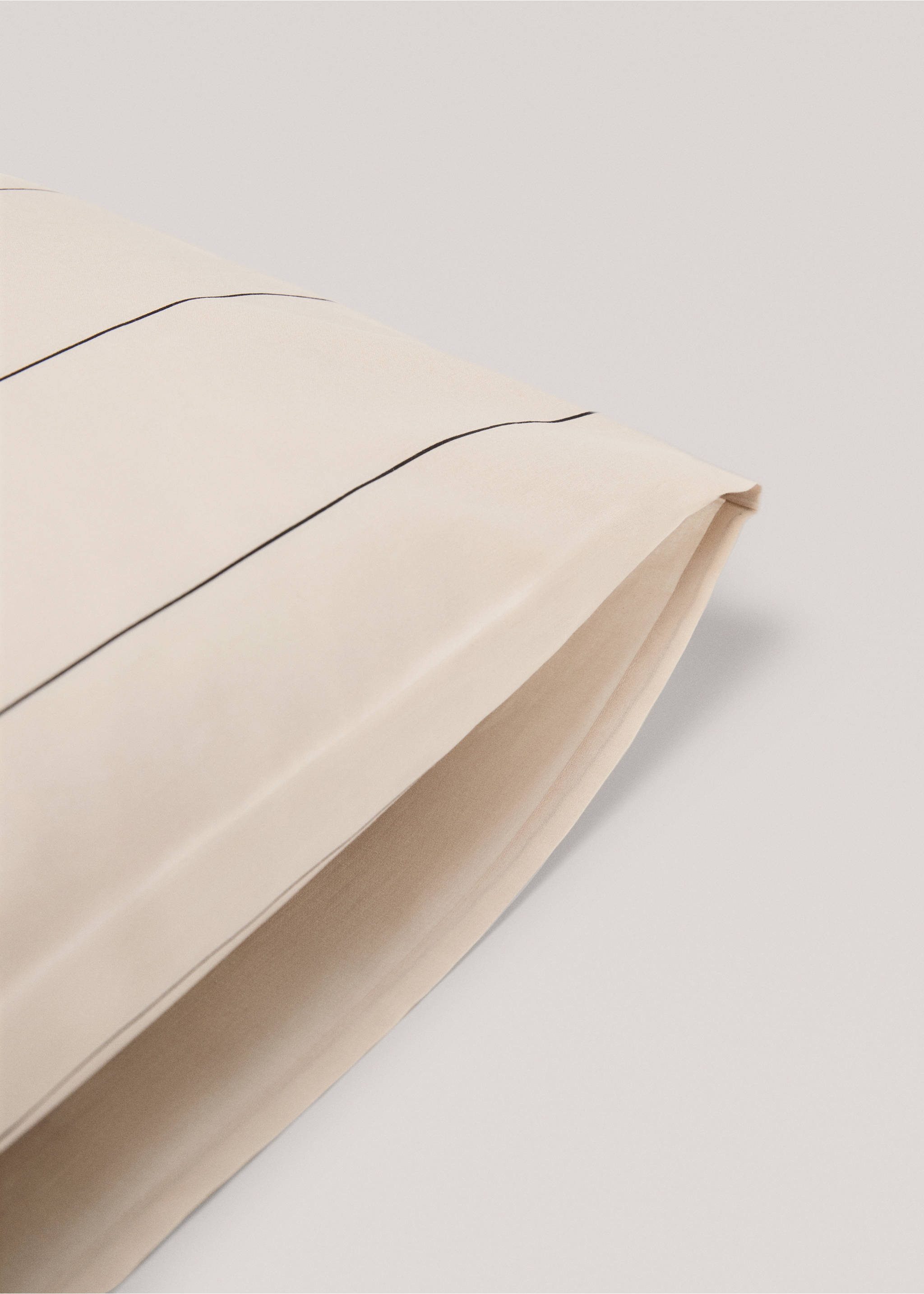 Stripe-print linen trousers - Details of the article 2, Beige. Ref: 77030588-00.