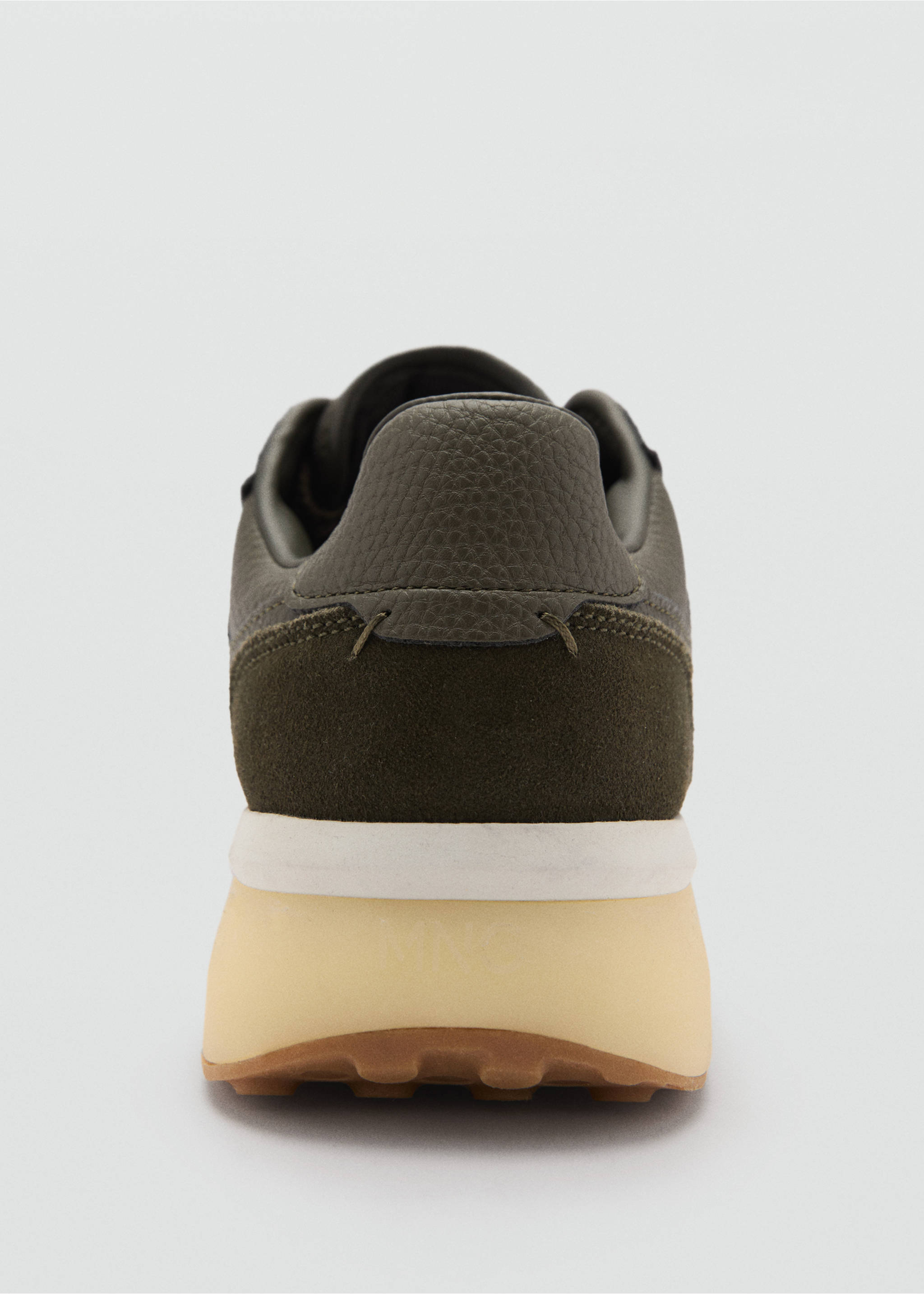 Kombinierte Leder-Sneakers - Detail des Artikels 1, Khaki. Ref: 77030595-00.