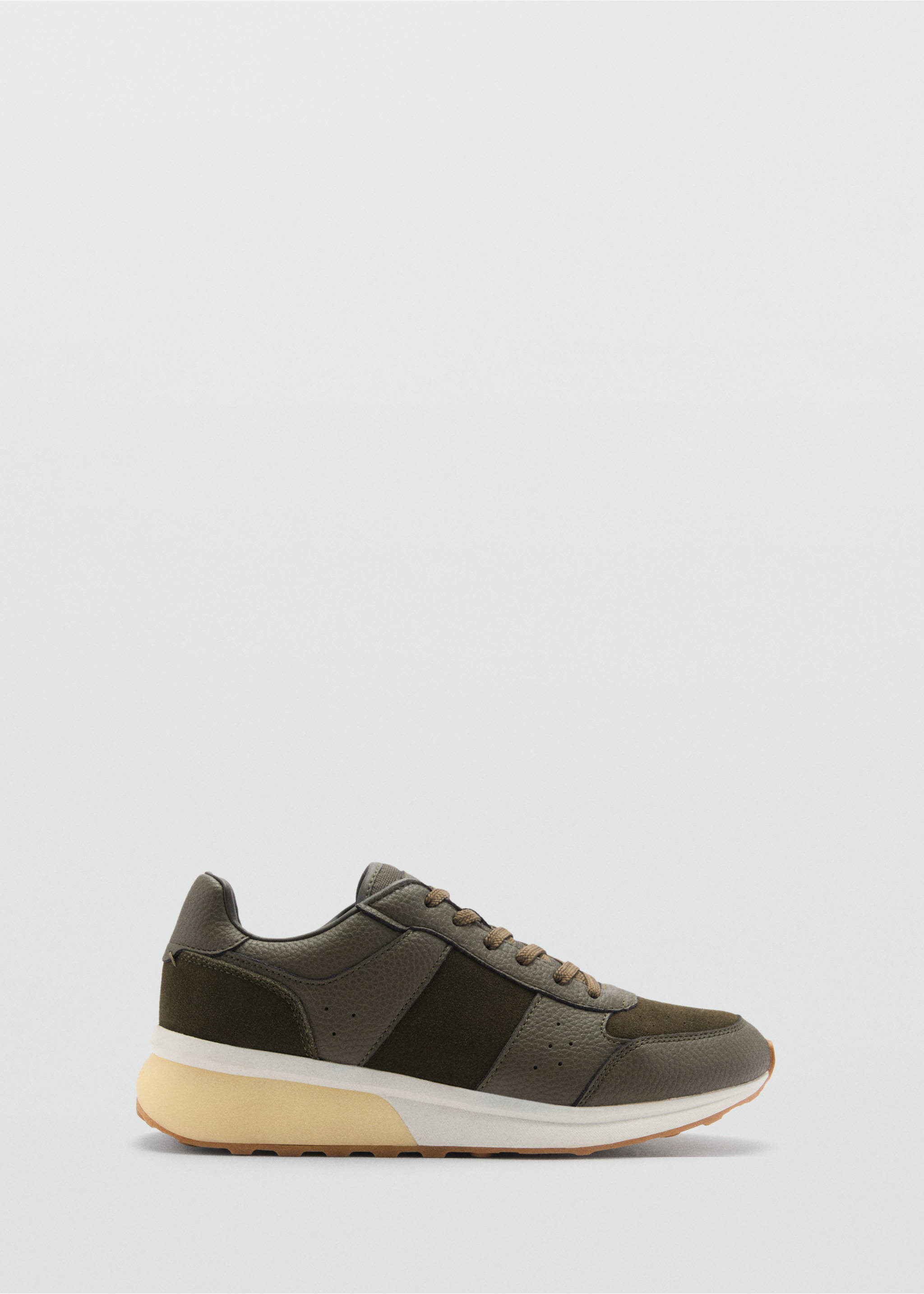 Deportivas combinadas piel - Artículo sin modelo, Khaki. Ref: 77030595-00.