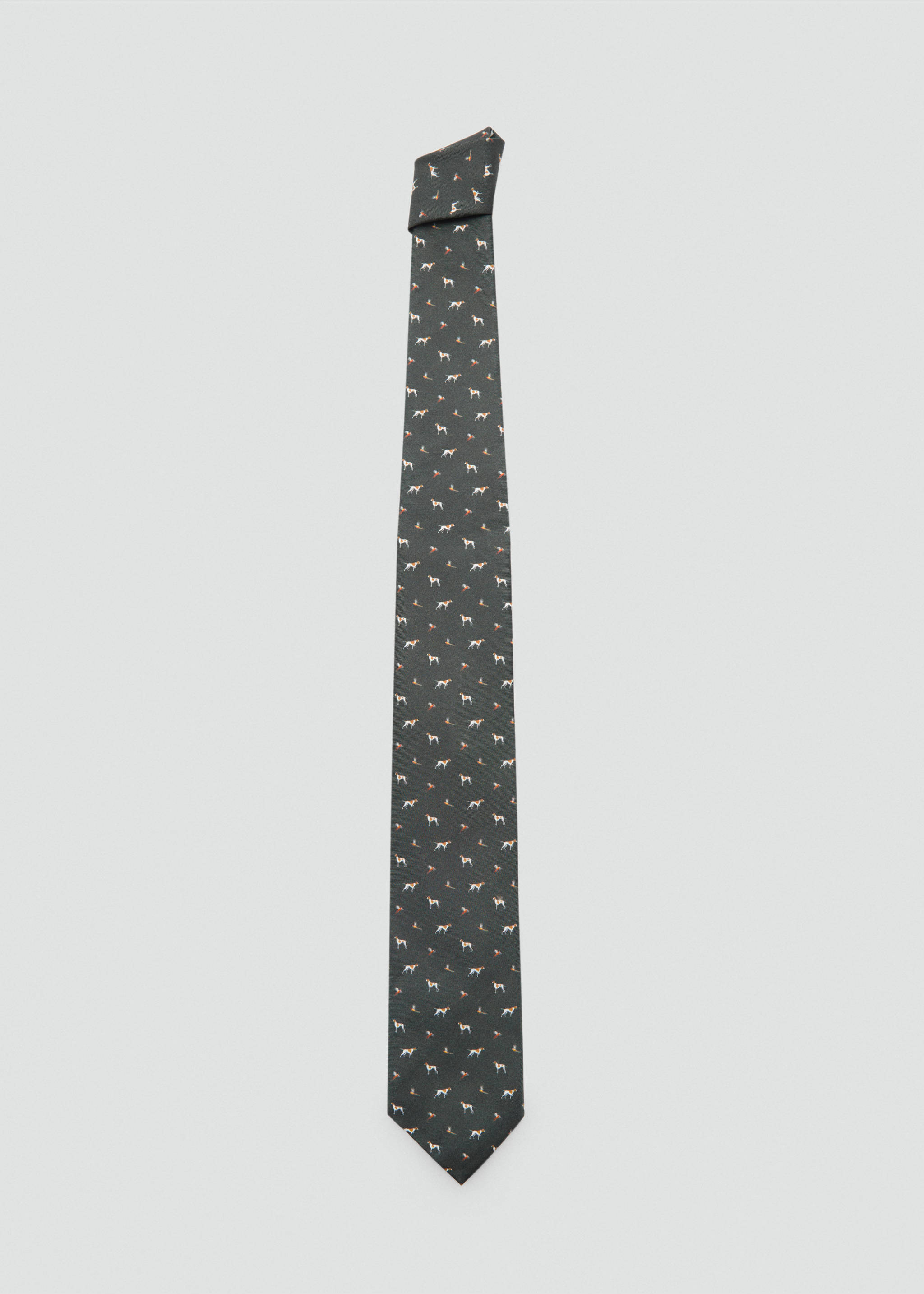 Corbata 100% seda de mora estampada - Artículo sin modelo, Khaki. Ref: 77030599-00.