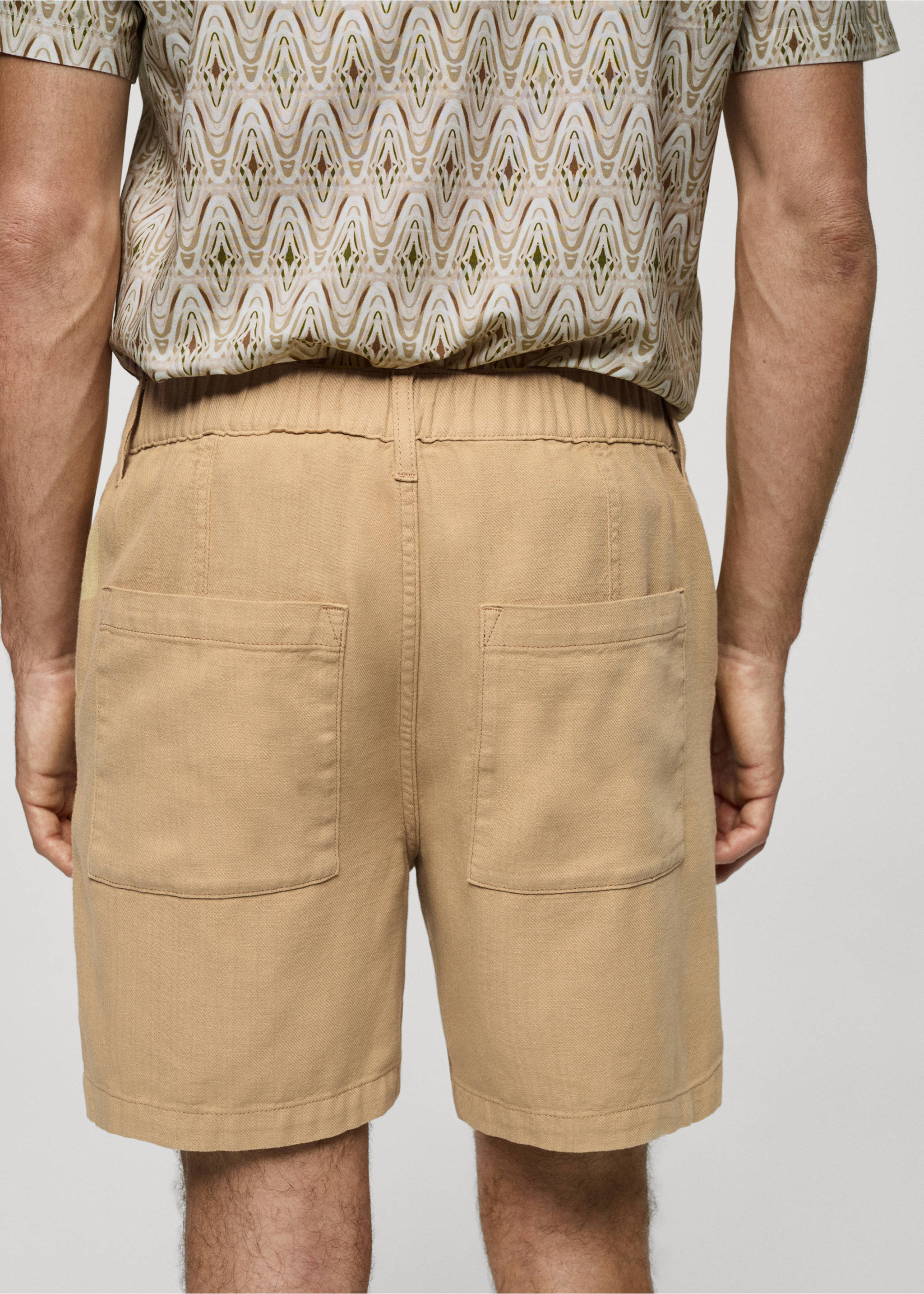 Zsebes pamut bermuda - A termék adatai 6, Okker. Ref: 77030602-00.